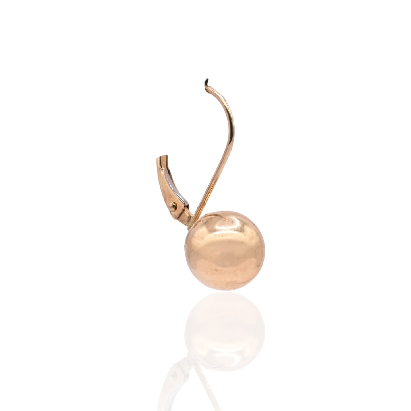 7mm Gold Ball Leverback Earrings 14K Yellow Gold