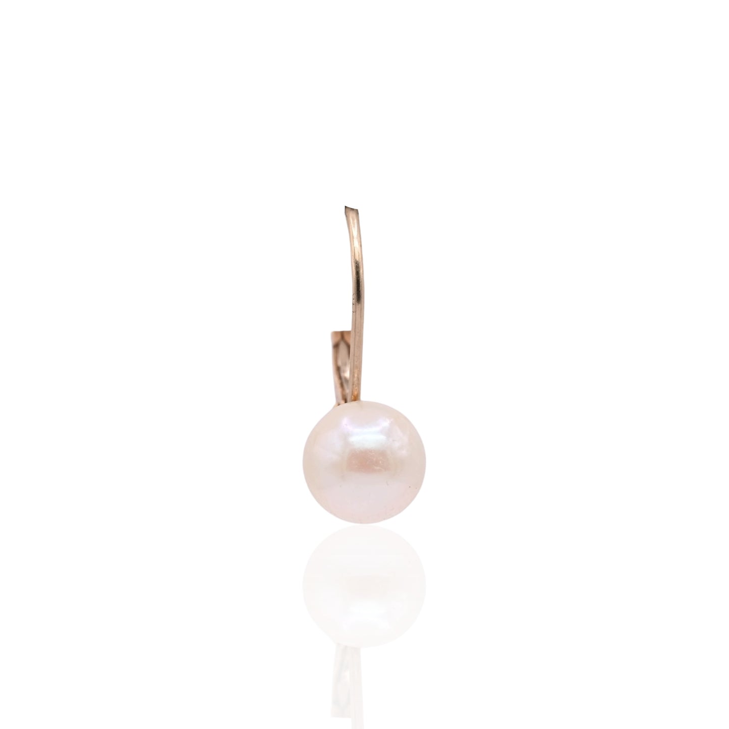 6mm Pearl Leverback Earrings 14K Yellow Gold