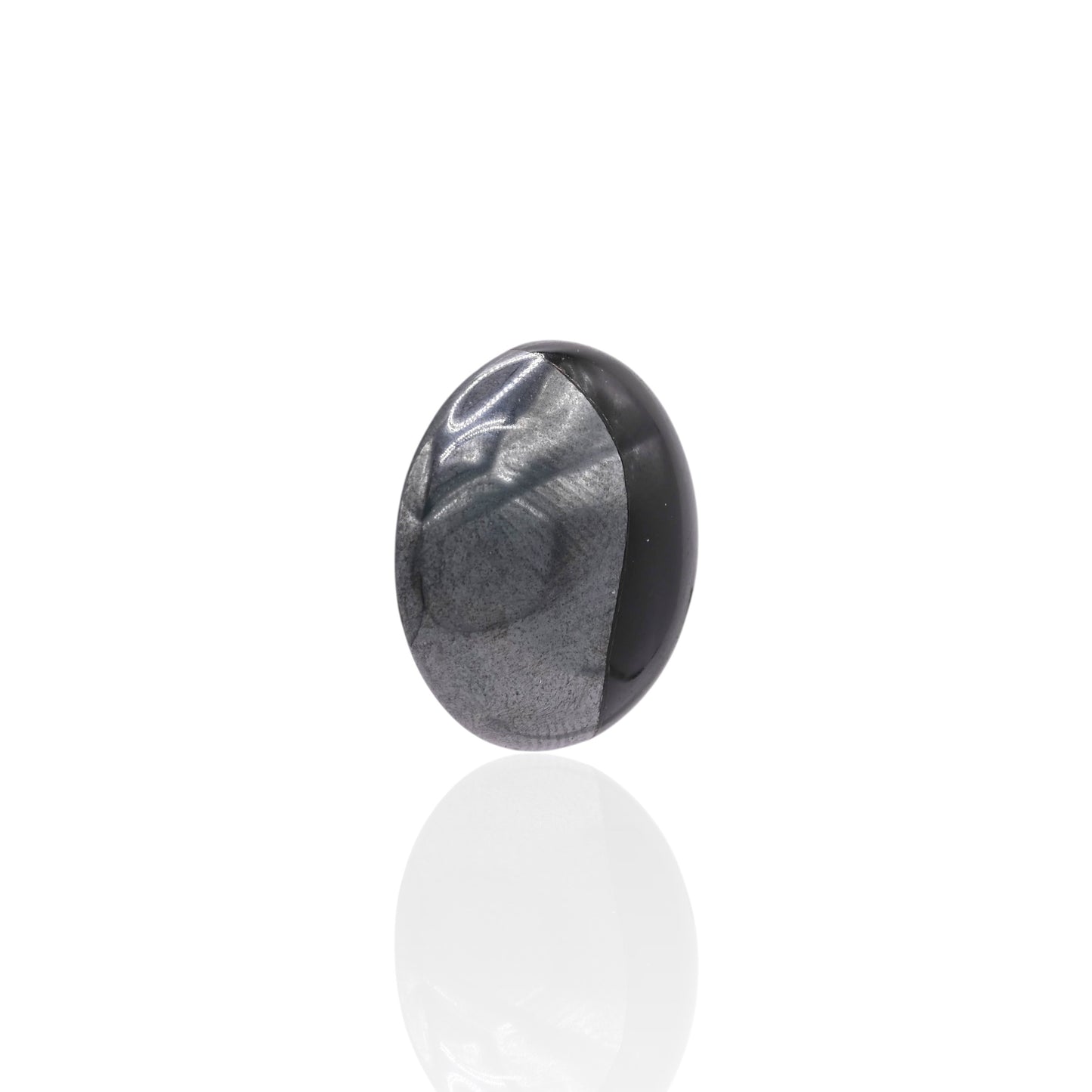 Round Onyx and Hematite Yin & Yang Split Earrings 14K Yellow Gold