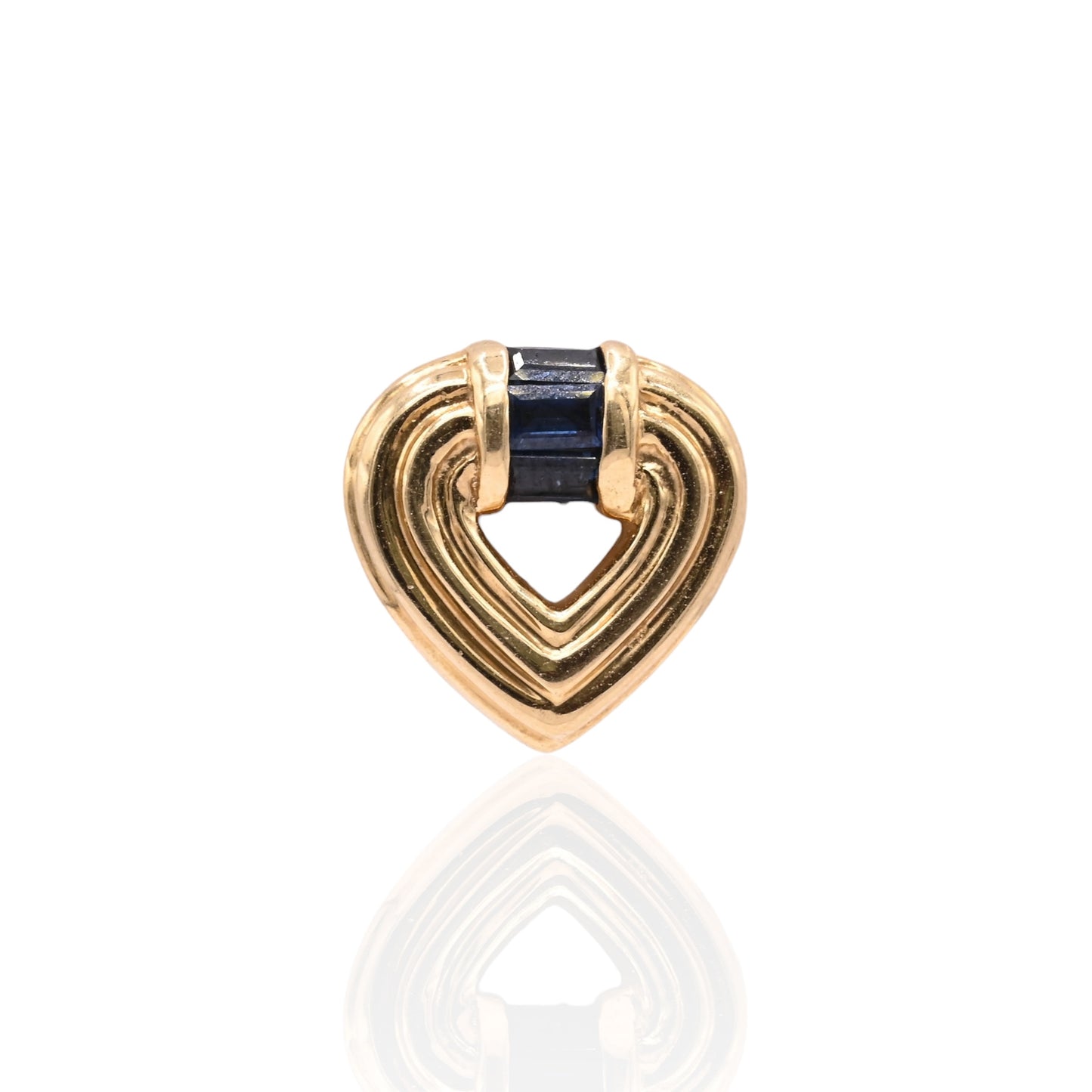 Sapphire-Embellished Heart Earrings 18K Yellow Gold 0.60cttw