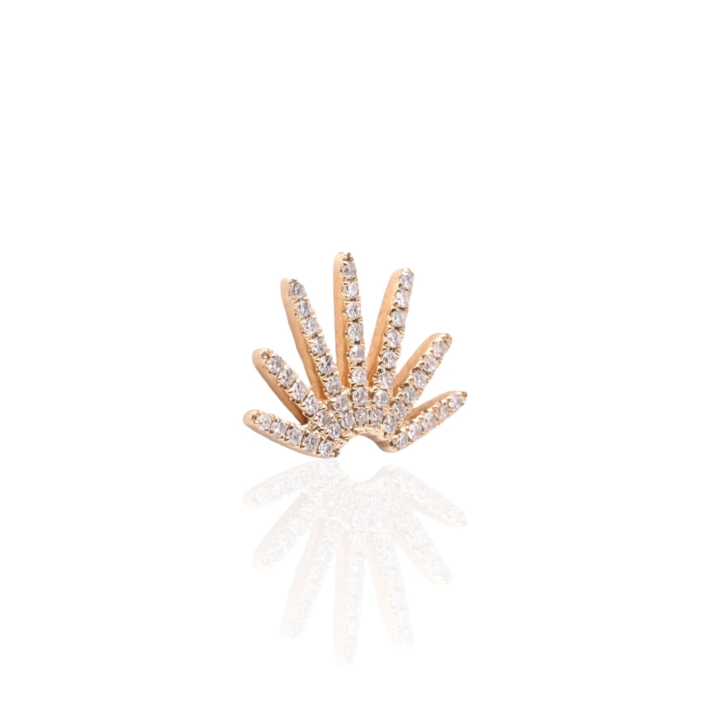 Diamond Sunray Earrings 14K Yellow Gold 0.22cttw