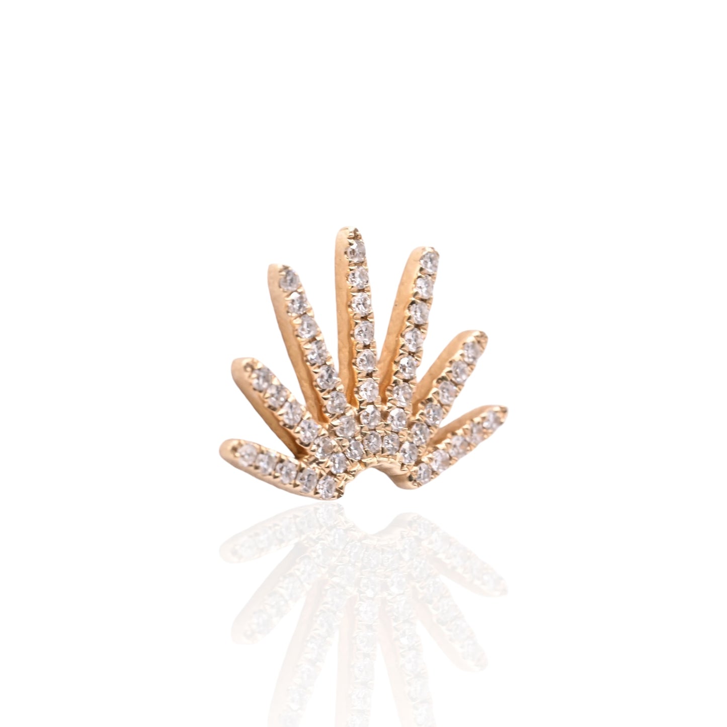 Diamond Sunray Earrings 14K Yellow Gold 0.22cttw