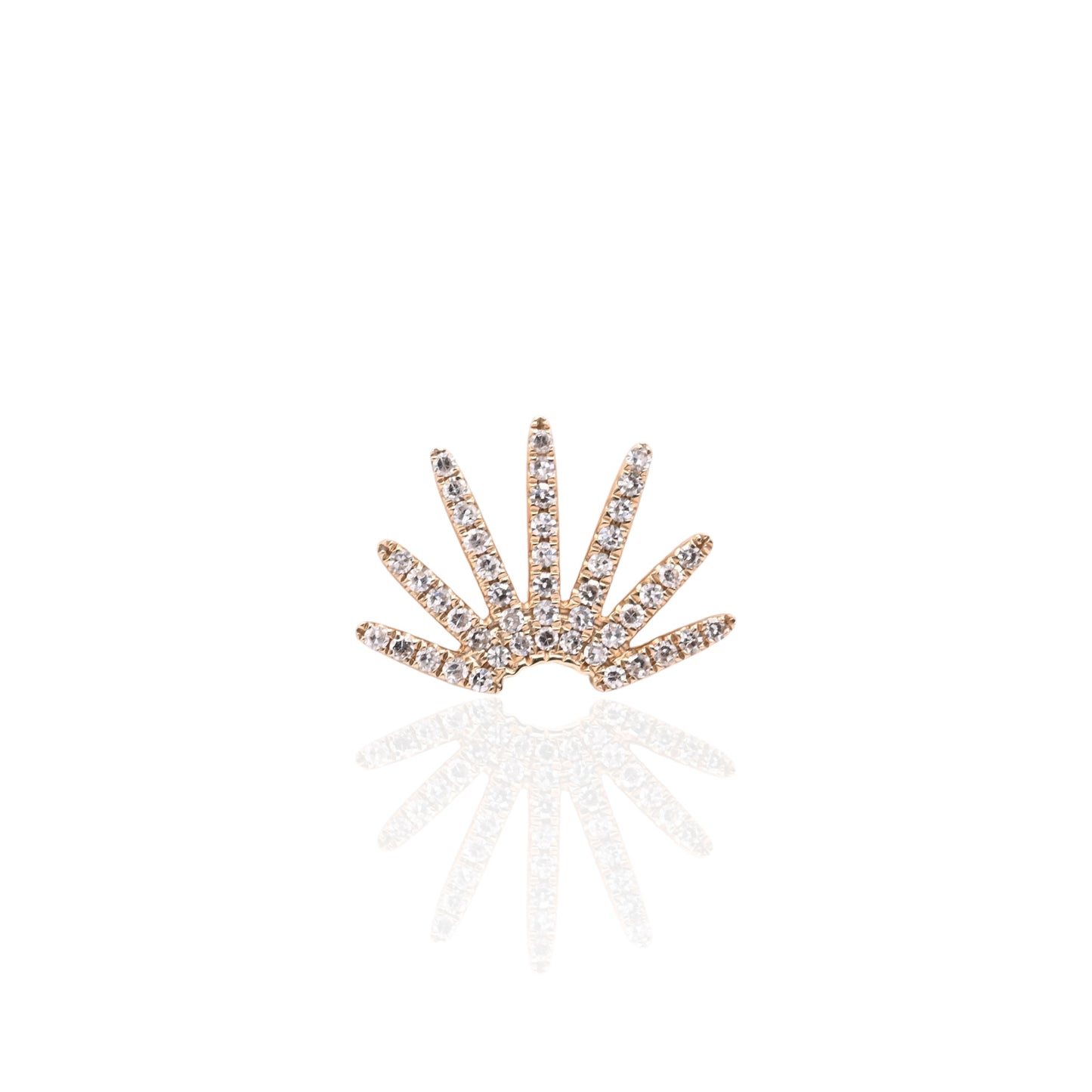 Diamond Sunray Earrings 14K Yellow Gold 0.22cttw