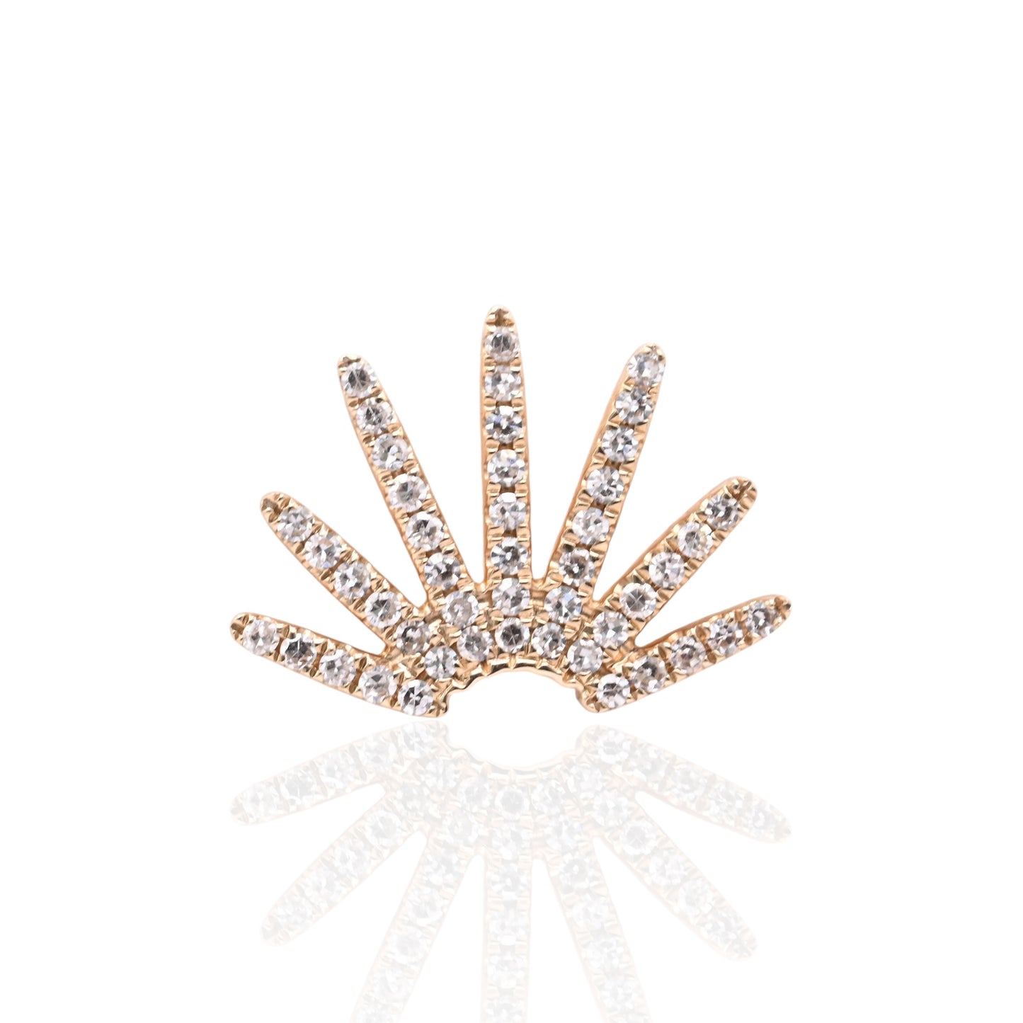 Diamond Sunray Earrings 14K Yellow Gold 0.22cttw