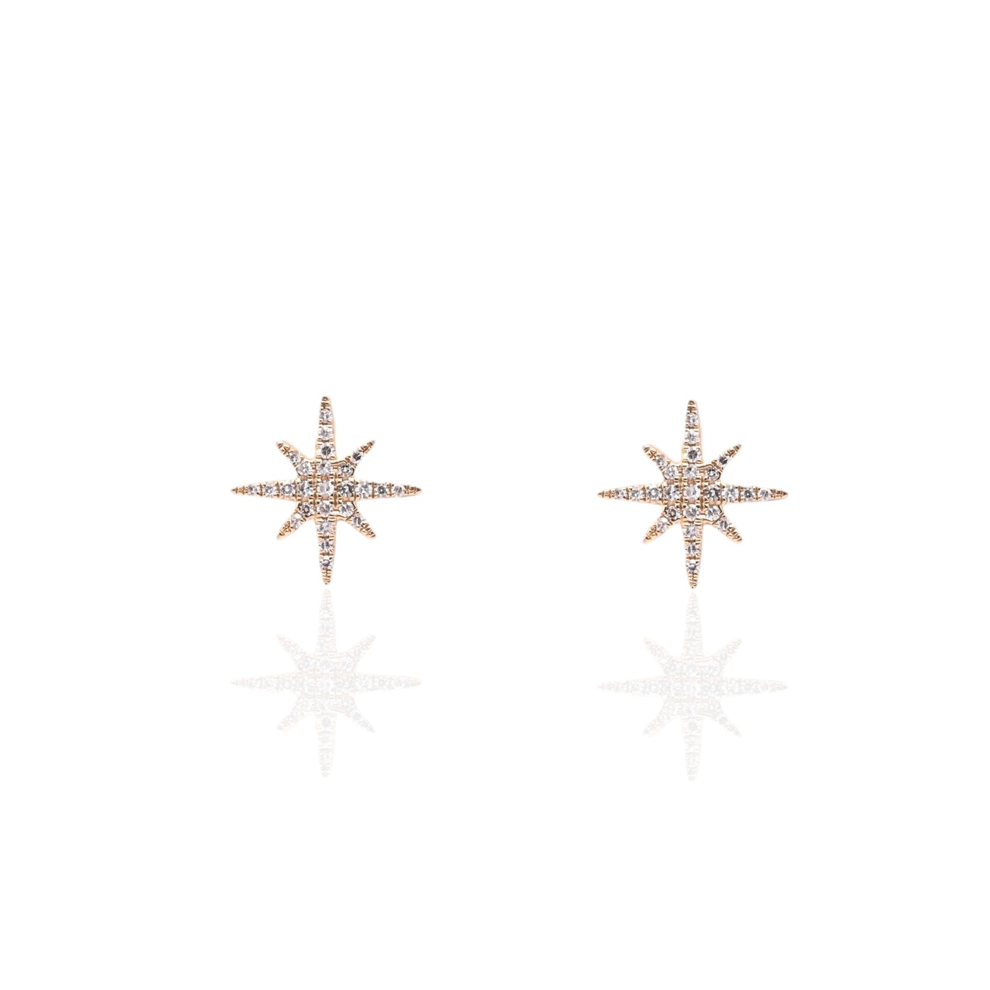 Diamond Starburst Earrings 14K Yellow Gold 0.12cttw