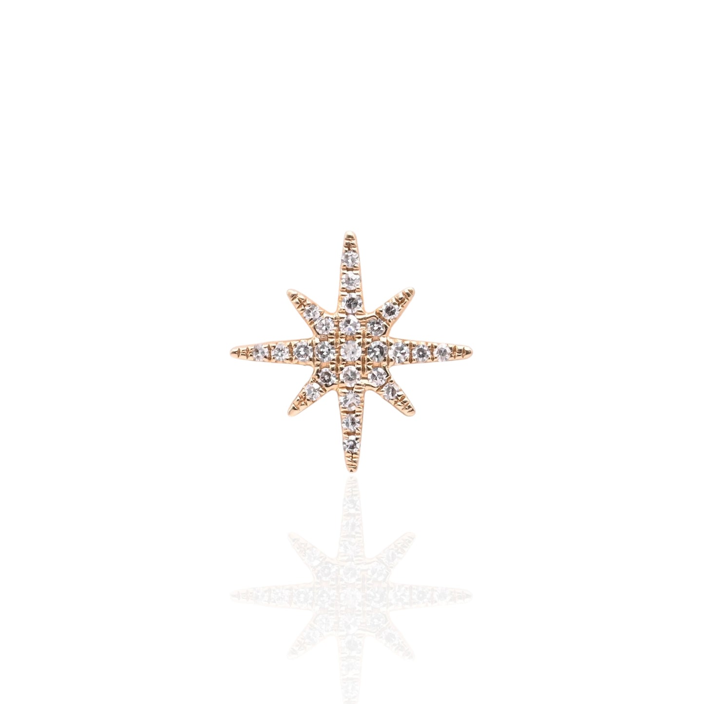 Diamond Starburst Earrings 14K Yellow Gold 0.12cttw