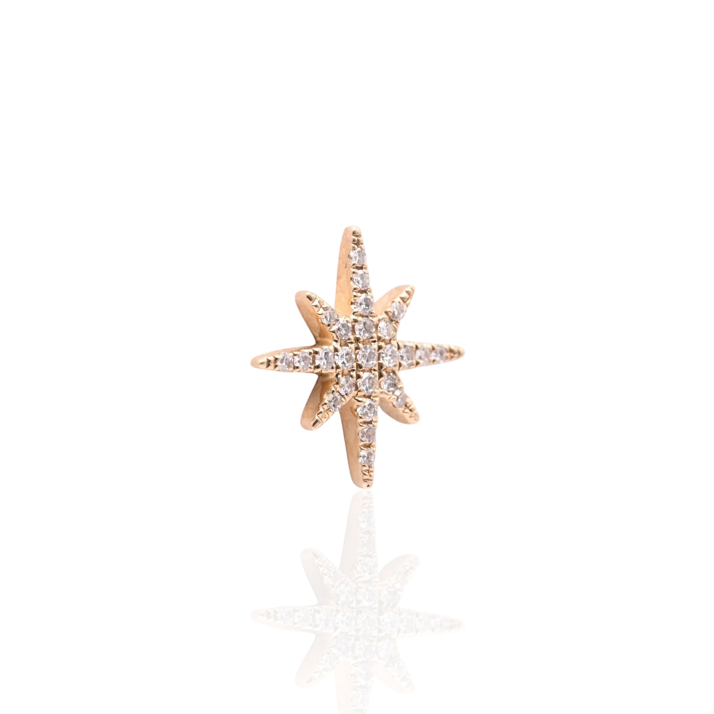 Diamond Starburst Earrings 14K Yellow Gold 0.12cttw