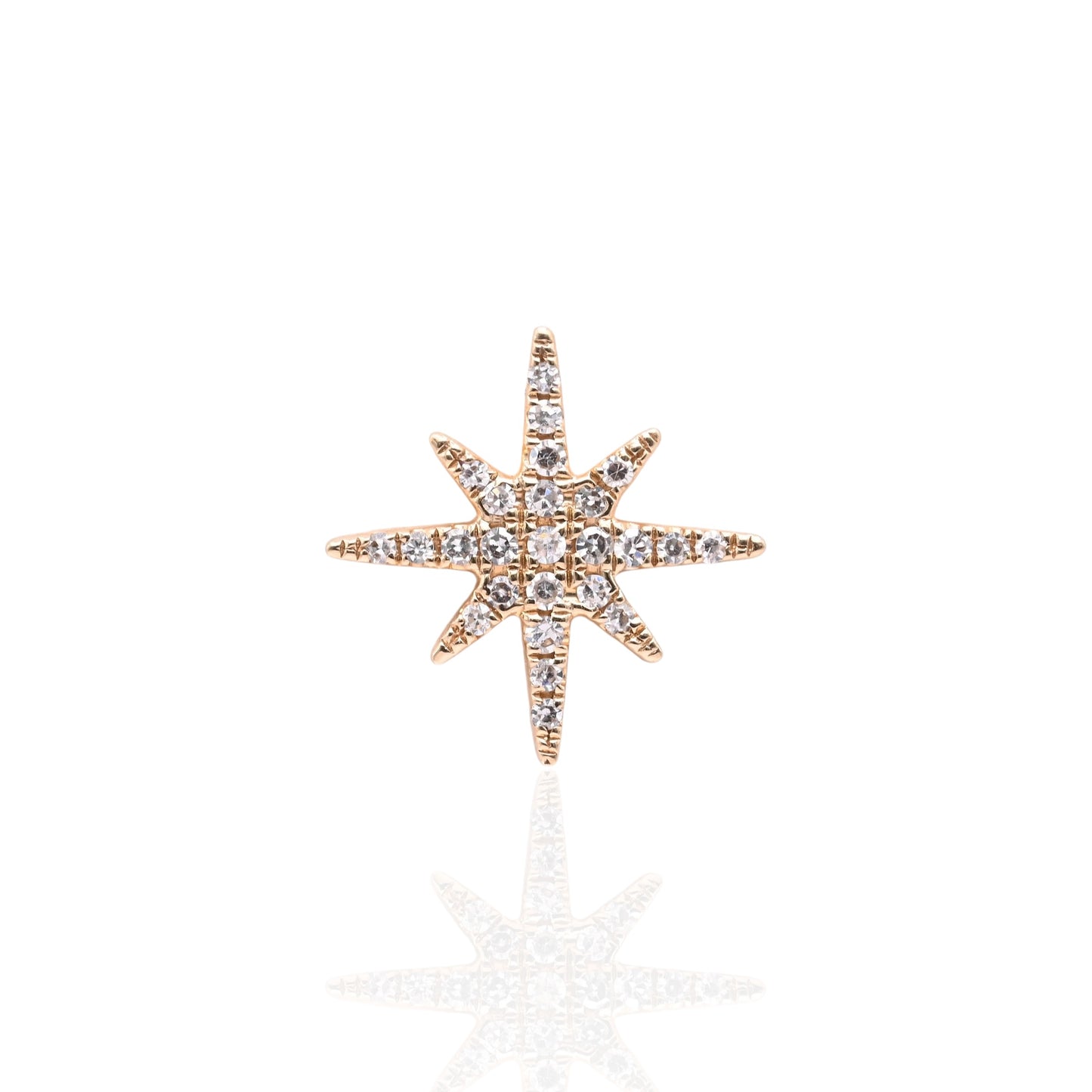 Diamond Starburst Earrings 14K Yellow Gold 0.12cttw