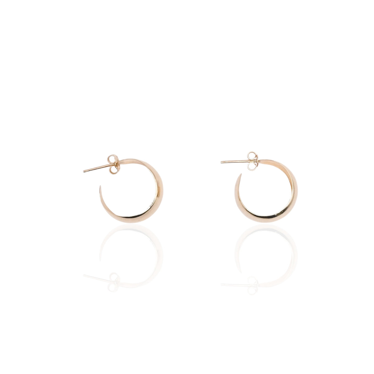 Lightweight Hoop Earrings 14K Yellow Gold with Butterfly Back 10.06mm Thick/21.03mm Diameter