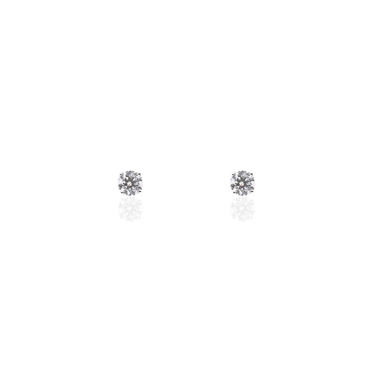 LAB DIAMOND 4mm Stud Earrings 14K White Gold with Screwbacks 0.50cttw