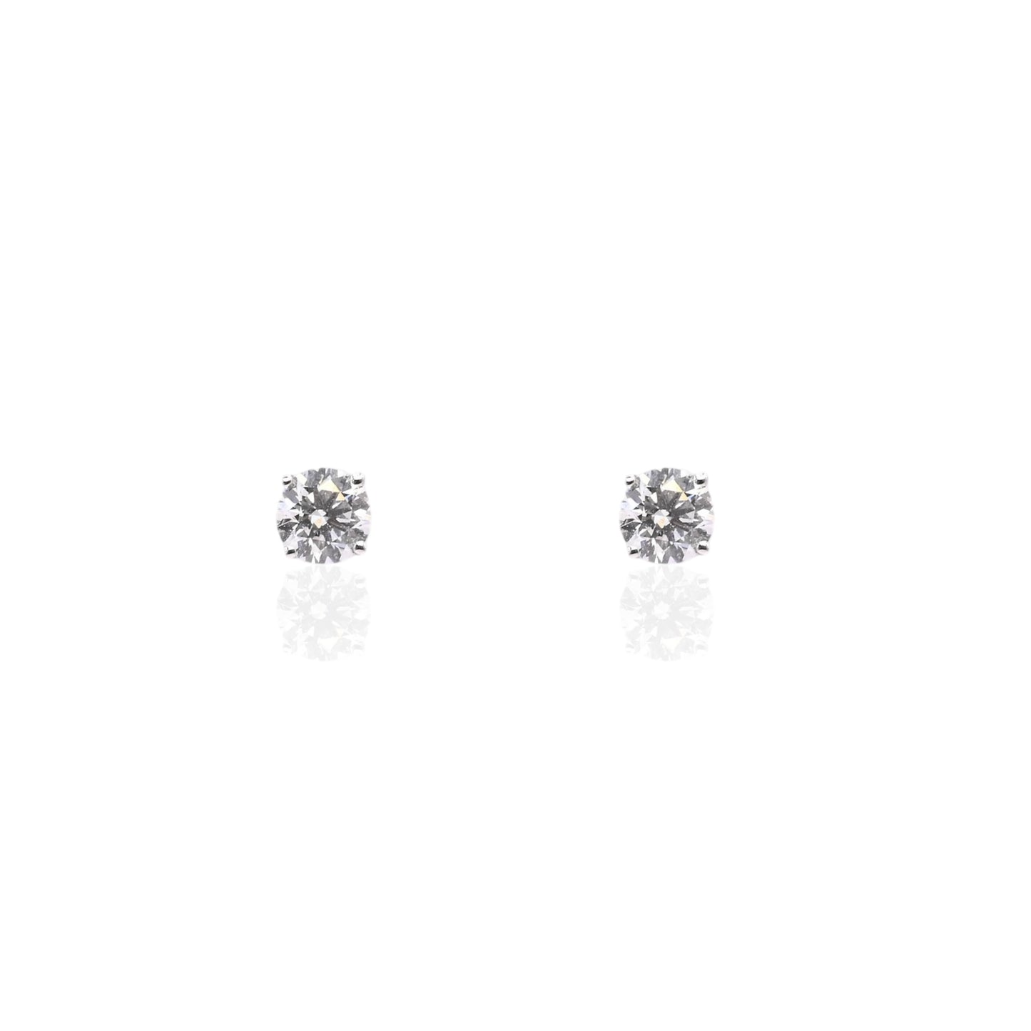 LAB DIAMOND 4mm Stud Earrings 14K White Gold with Screwbacks 0.50cttw