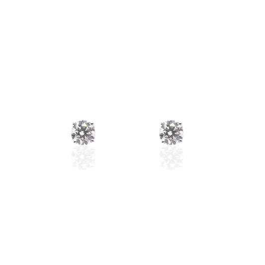 LAB DIAMOND 4mm Stud Earrings 14K White Gold with Screwbacks 0.50cttw