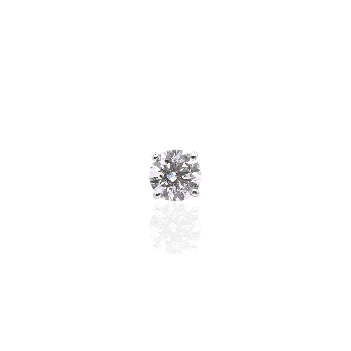 LAB DIAMOND 4mm Stud Earrings 14K White Gold with Screwbacks 0.50cttw
