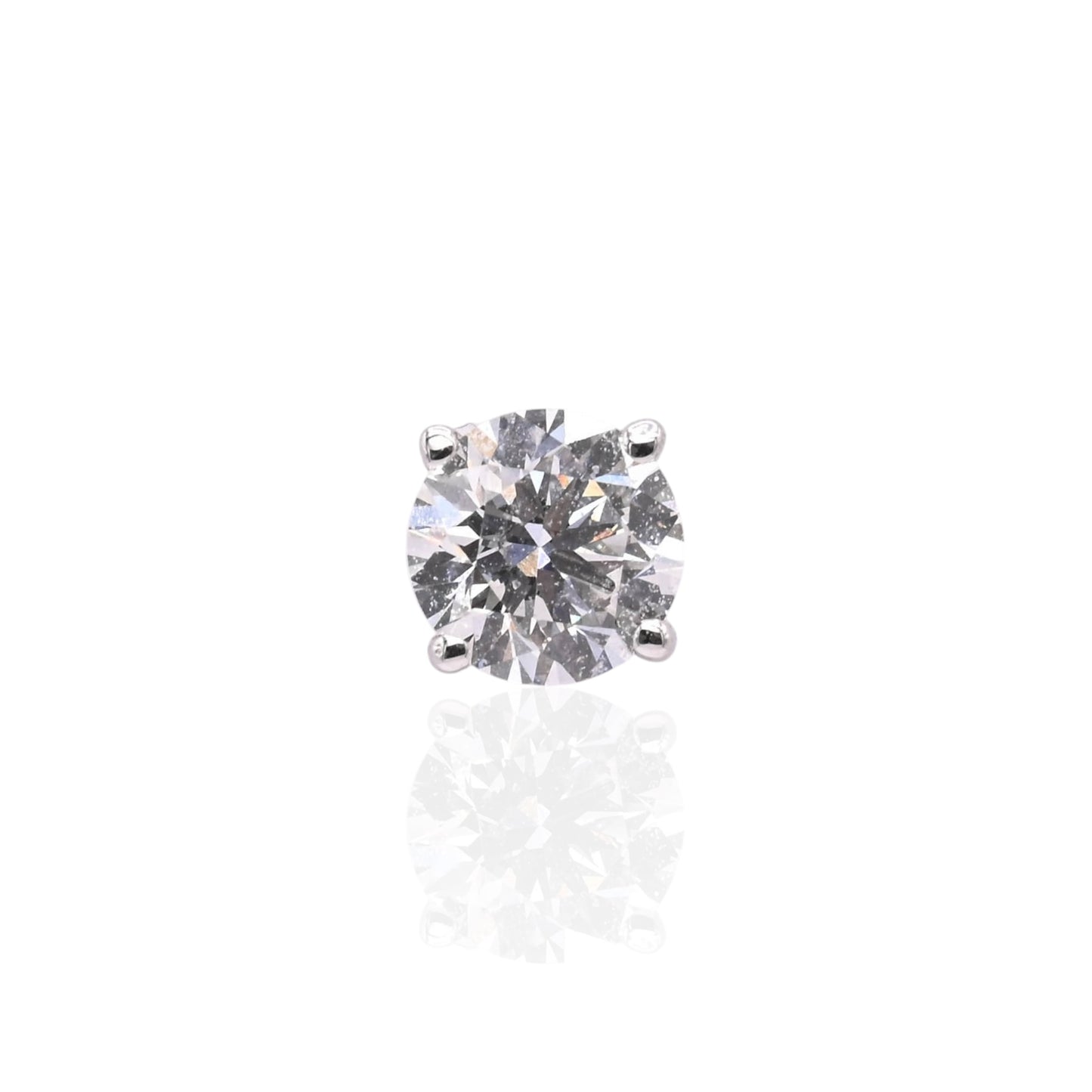 LAB DIAMOND 4mm Stud Earrings 14K White Gold with Screwbacks 0.50cttw