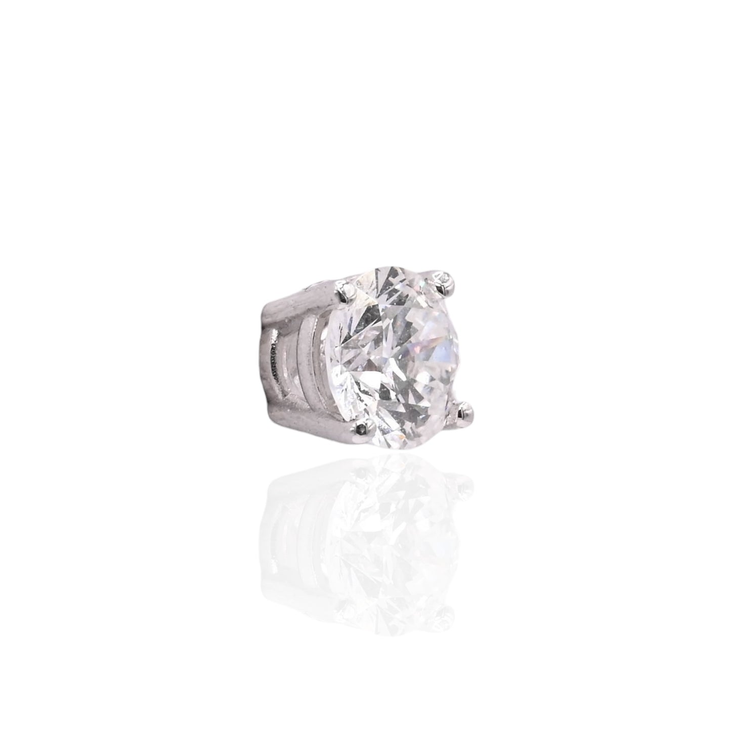 LAB DIAMOND 4mm Stud Earrings 14K White Gold with Screwbacks 0.50cttw