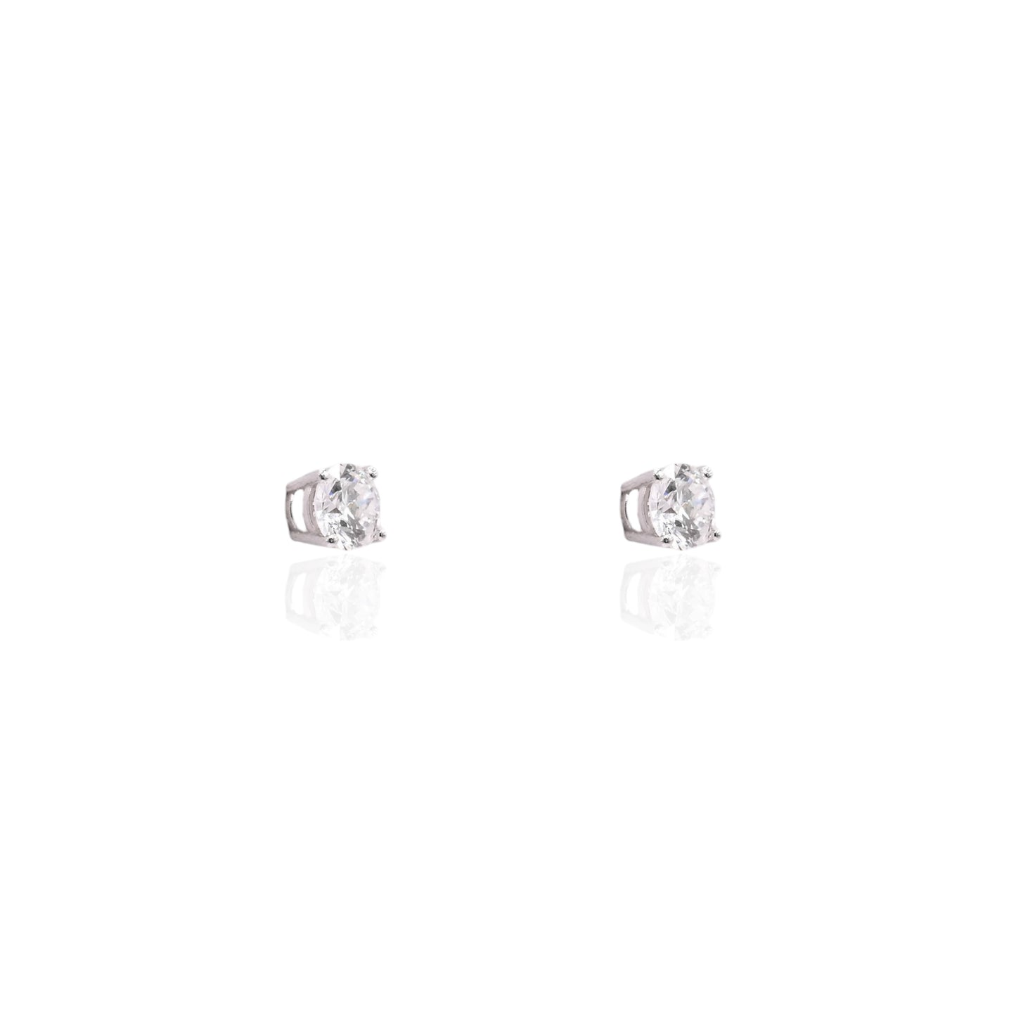 LAB DIAMOND 4mm Stud Earrings 14K White Gold with Screwbacks 0.50cttw