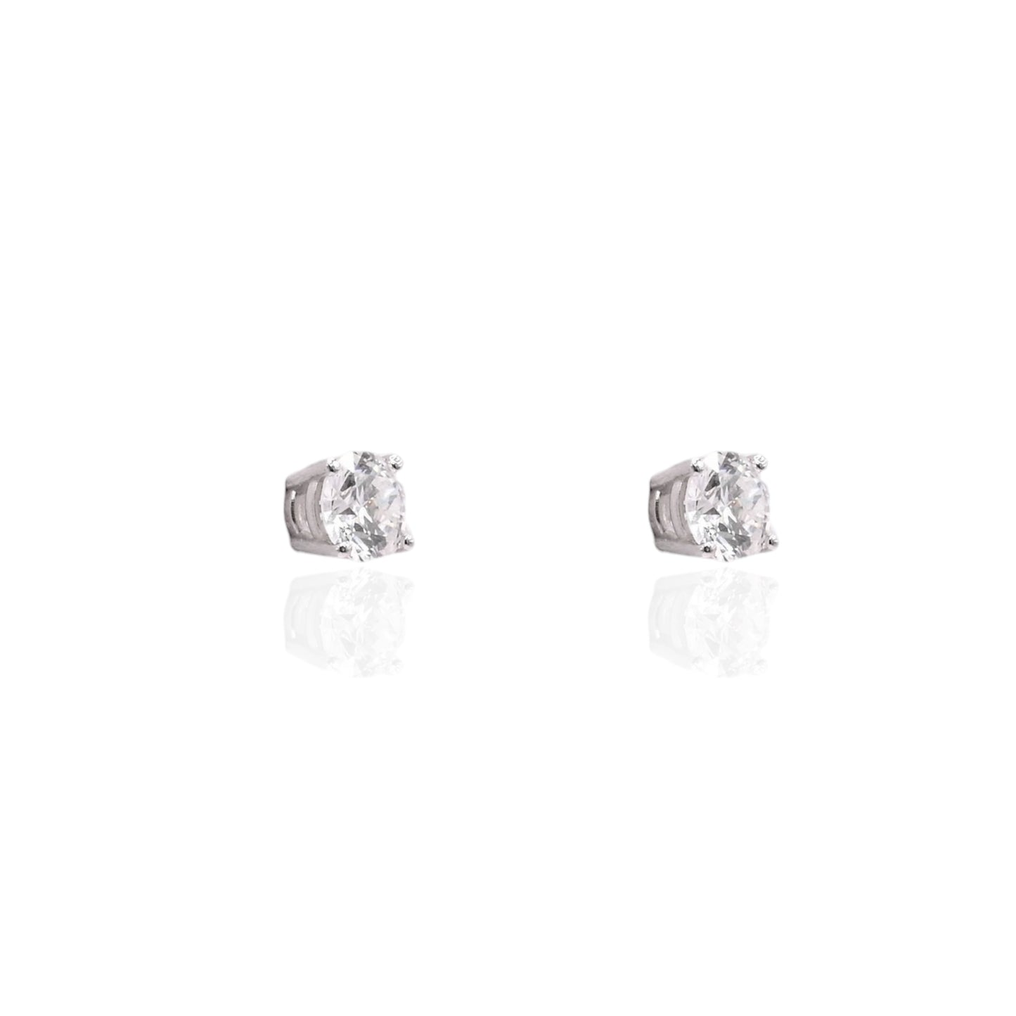 LAB DIAMOND 4mm Stud Earrings 14K White Gold with Screwbacks 0.50cttw