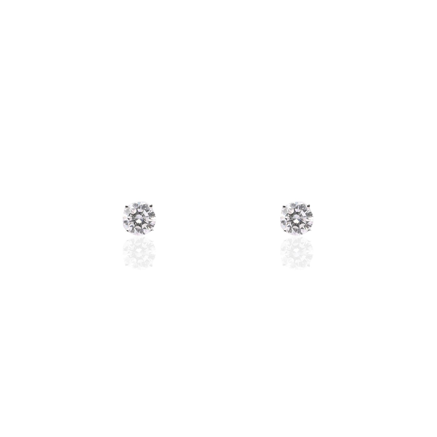 LAB DIAMOND 5mm Stud Earrings 14K White Gold with Screwbacks 1.00cttw
