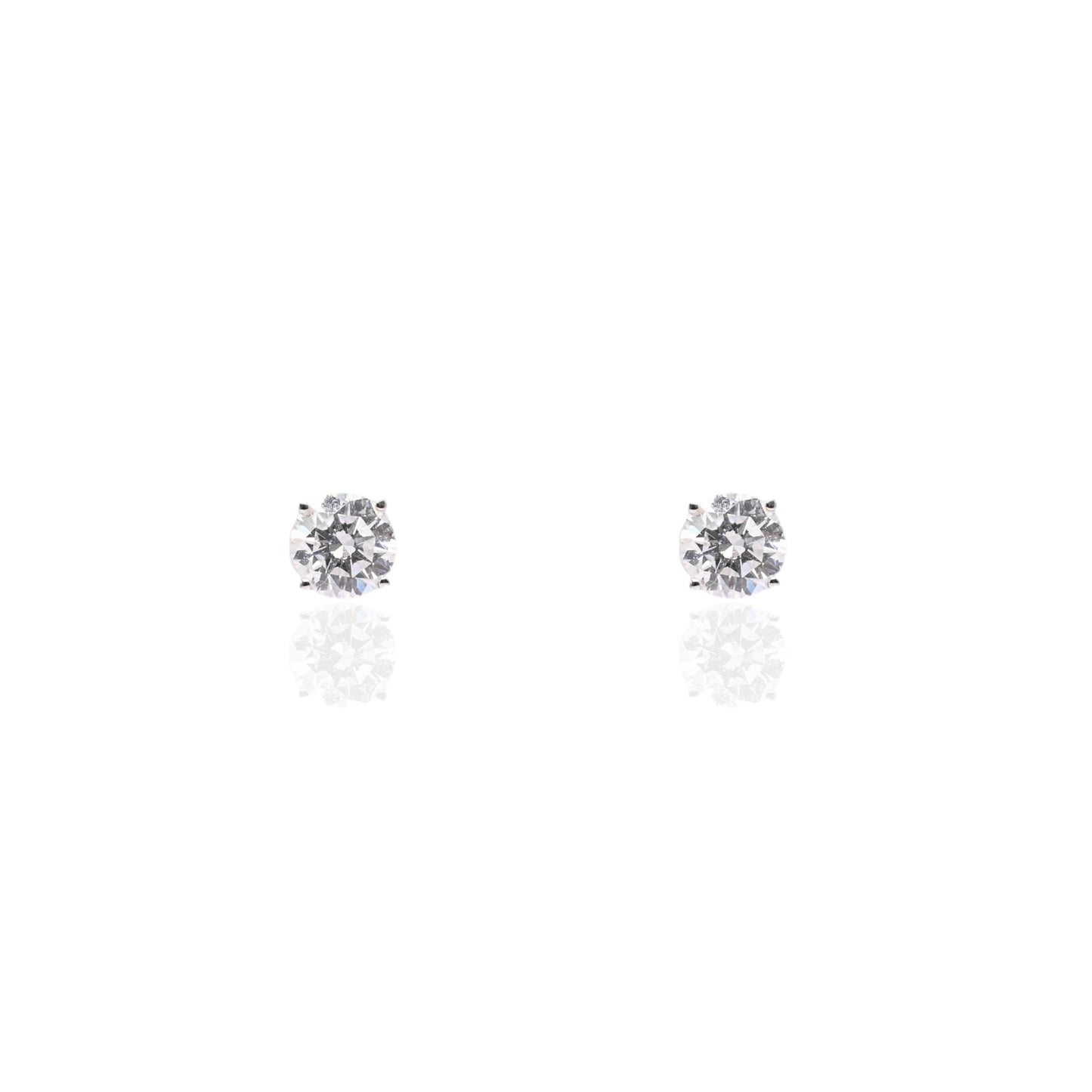 LAB DIAMOND 5mm Stud Earrings 14K White Gold with Screwbacks 1.00cttw