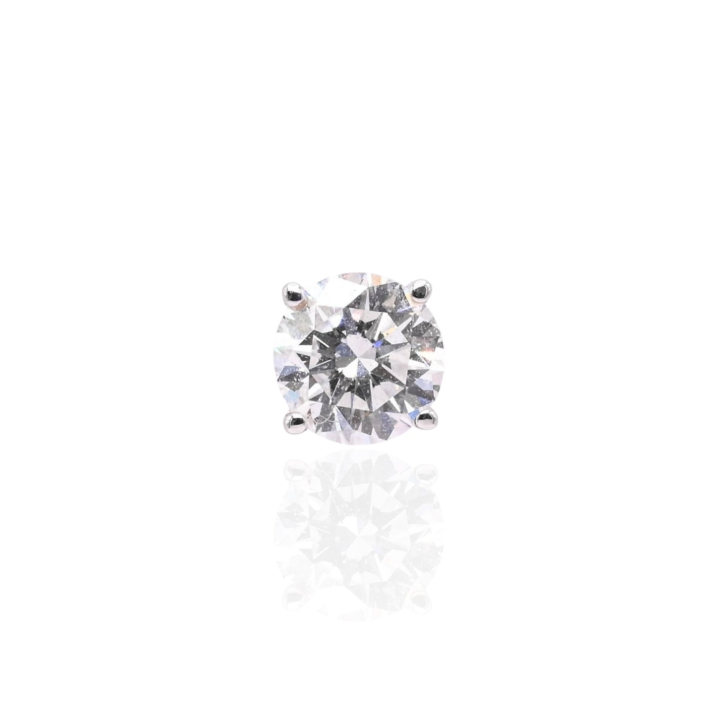LAB DIAMOND 5mm Stud Earrings 14K White Gold with Screwbacks 1.00cttw
