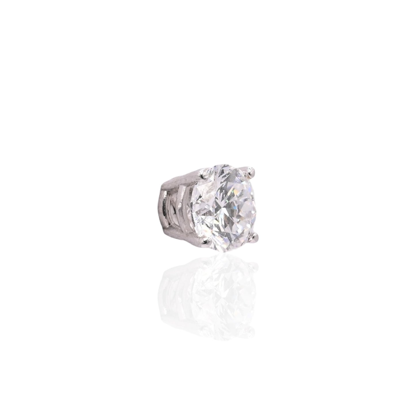 LAB DIAMOND 5mm Stud Earrings 14K White Gold with Screwbacks 1.00cttw