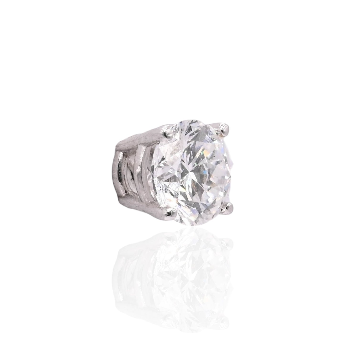 LAB DIAMOND 5mm Stud Earrings 14K White Gold with Screwbacks 1.00cttw