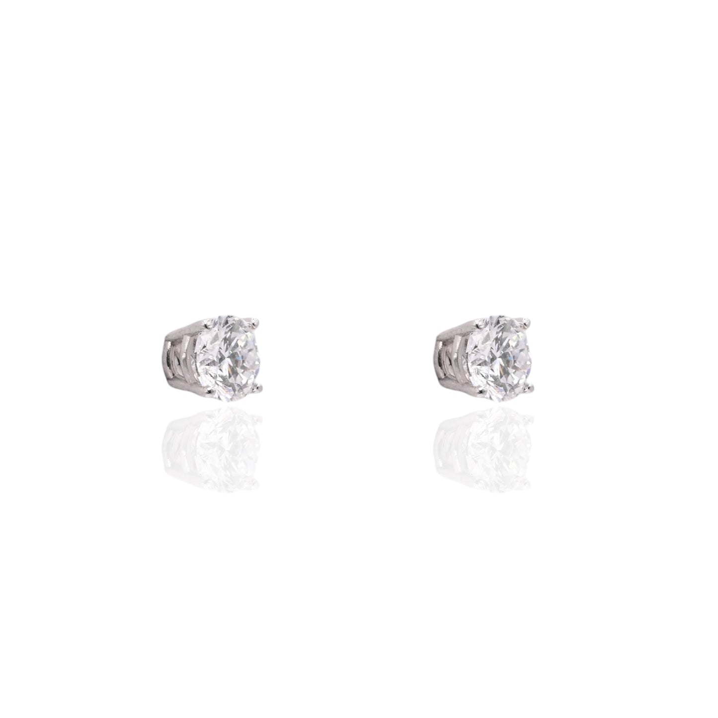 LAB DIAMOND 5mm Stud Earrings 14K White Gold with Screwbacks 1.00cttw