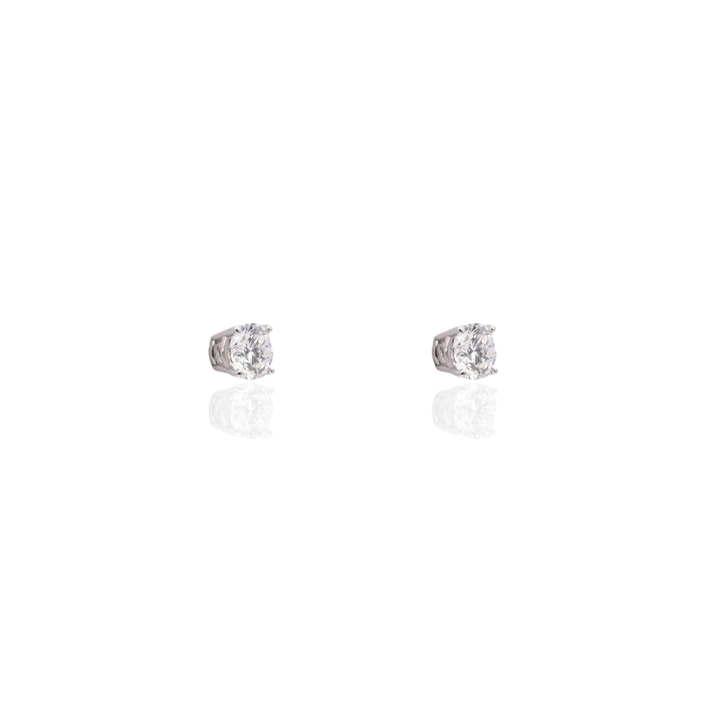 LAB DIAMOND 5mm Stud Earrings 14K White Gold with Screwbacks 1.00cttw