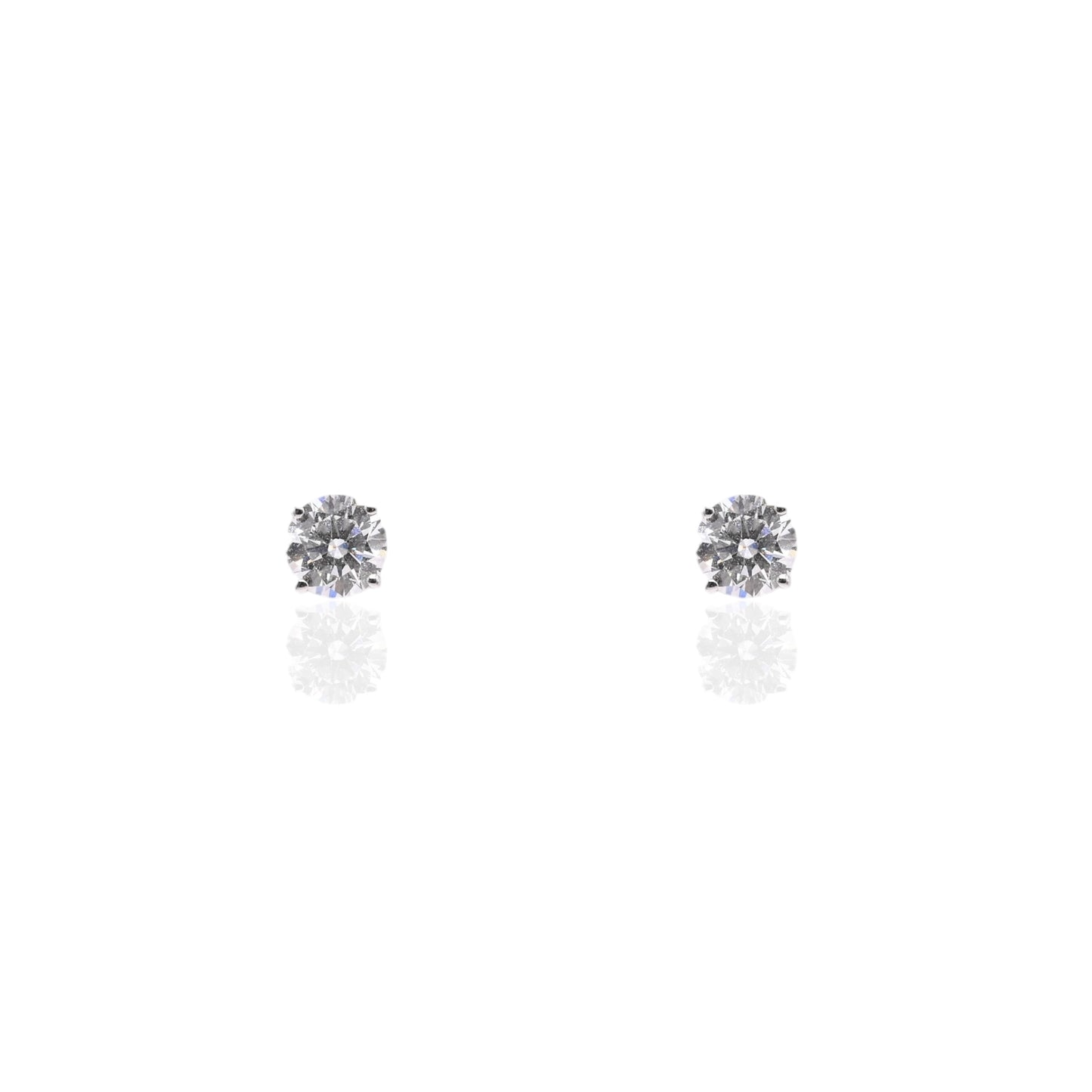 LAB DIAMOND 6mm Stud Earrings 14K White Gold with Screwbacks 1.50cttw