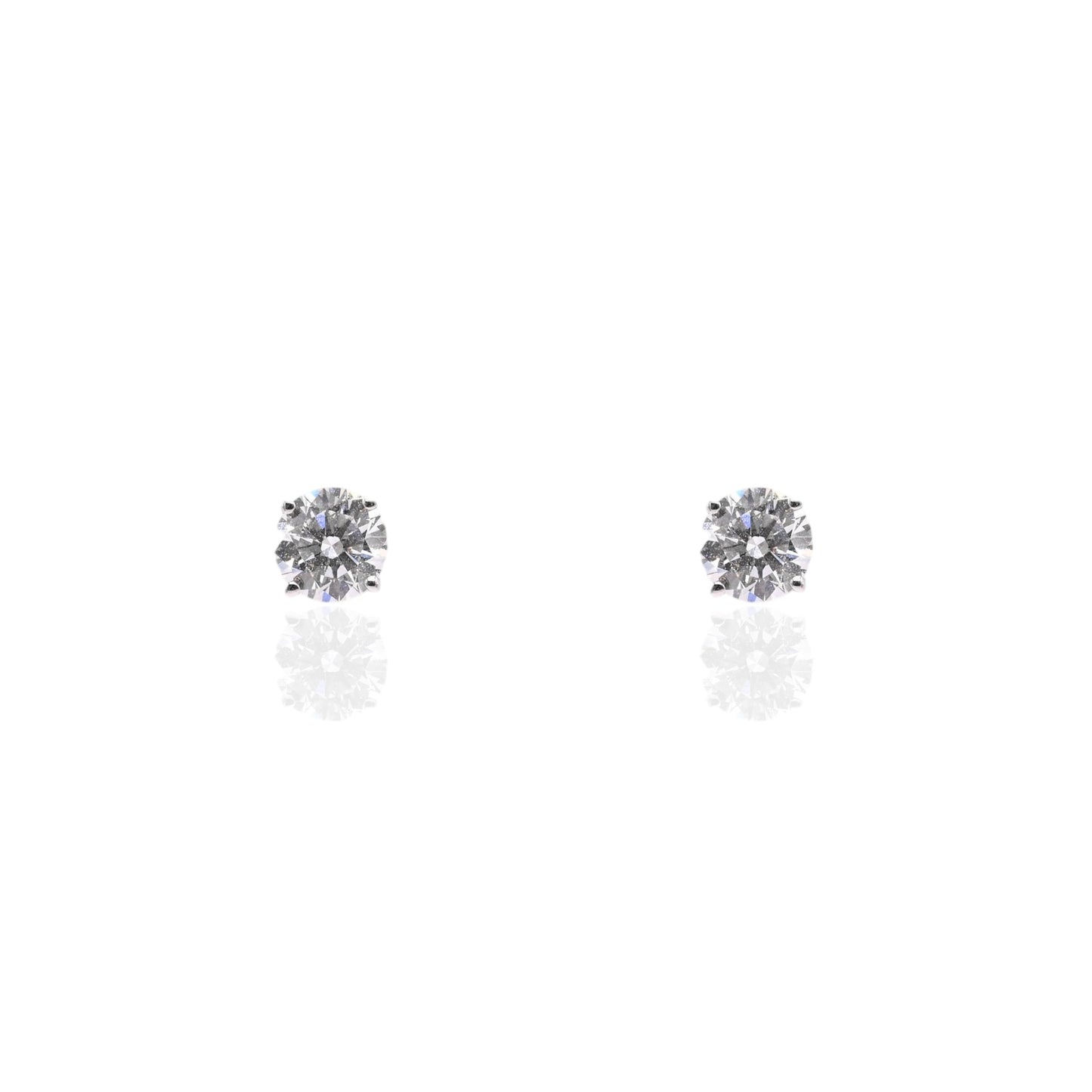 LAB DIAMOND 6mm Stud Earrings 14K White Gold with Screwbacks 1.50cttw