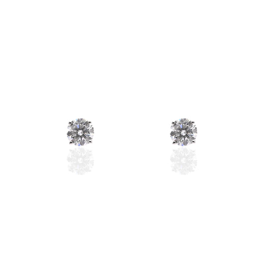 LAB DIAMOND 6mm Stud Earrings 14K White Gold with Screwbacks 1.50cttw