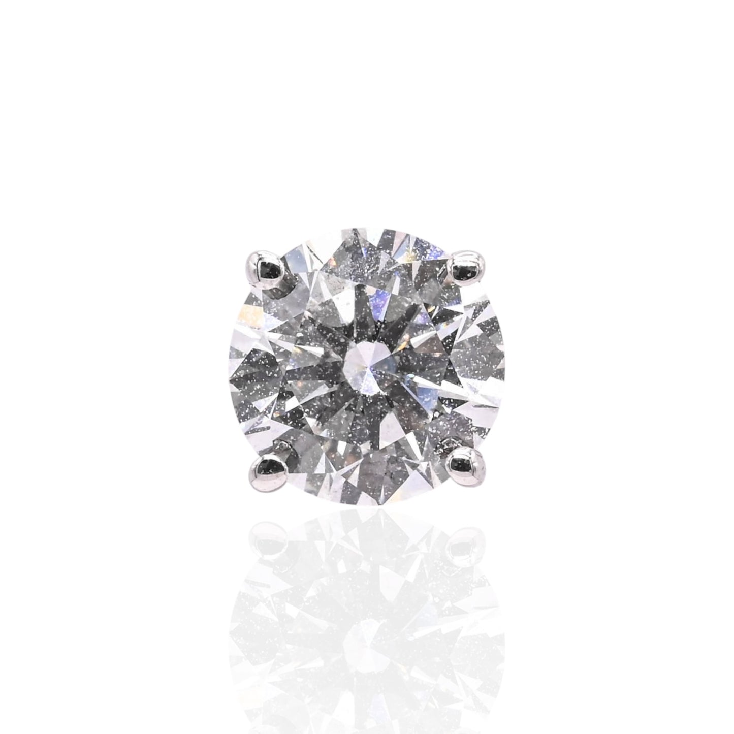 LAB DIAMOND 6mm Stud Earrings 14K White Gold with Screwbacks 1.50cttw