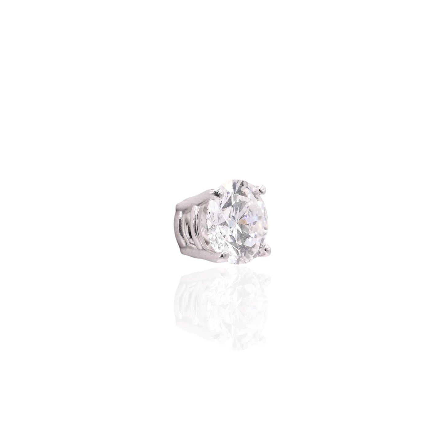 LAB DIAMOND 6mm Stud Earrings 14K White Gold with Screwbacks 1.50cttw