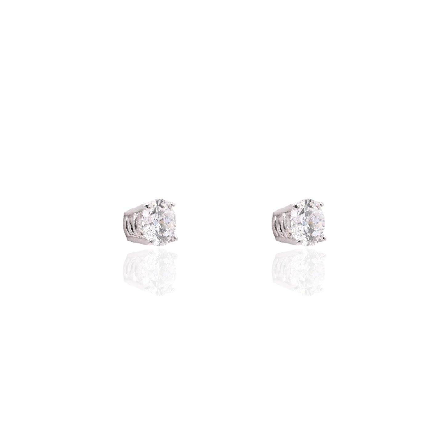 LAB DIAMOND 6mm Stud Earrings 14K White Gold with Screwbacks 1.50cttw