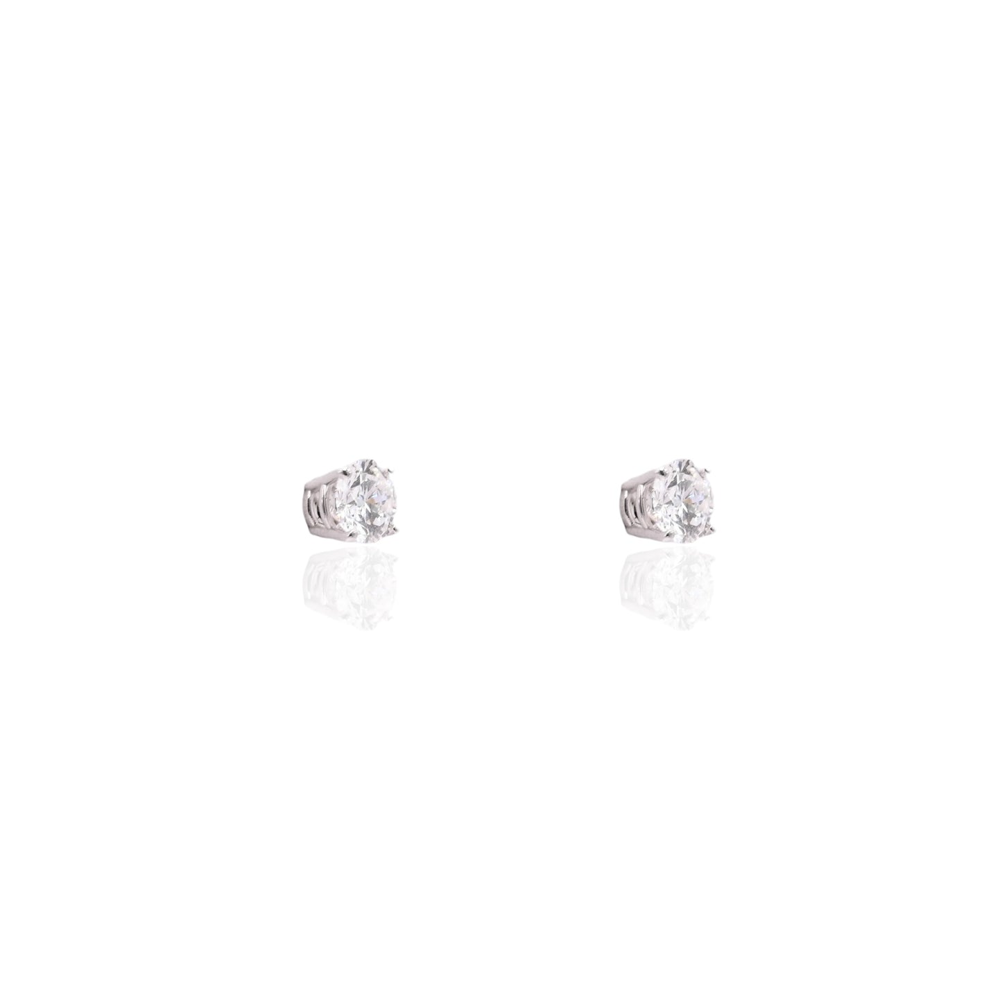 LAB DIAMOND 6mm Stud Earrings 14K White Gold with Screwbacks 1.50cttw