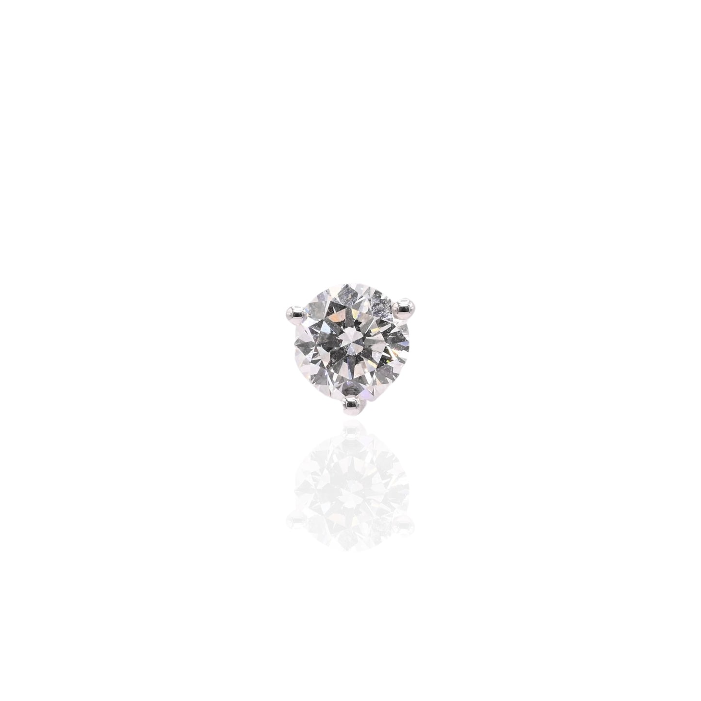 LAB DIAMOND 7mm Three-Prong Set Stud Earrings 14K White Gold with Screwbacks 2.50cttw