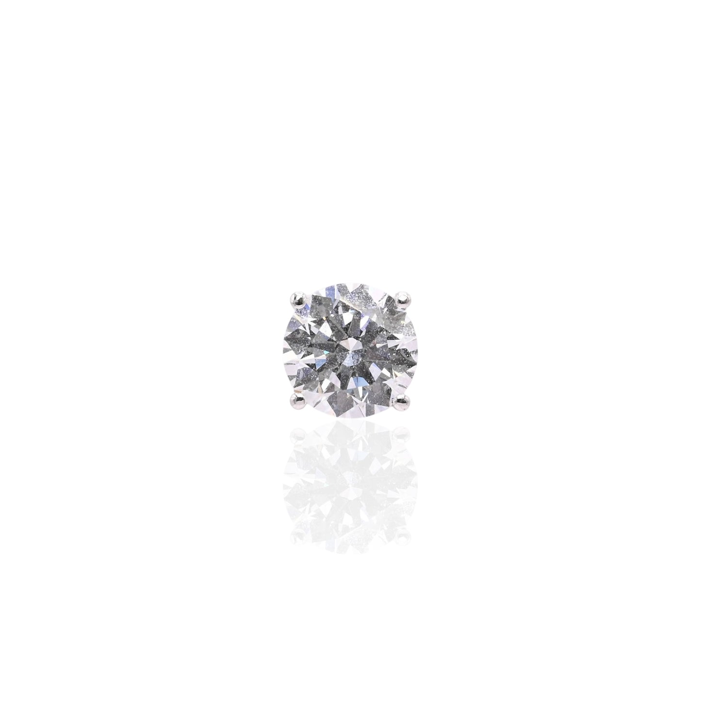 LAB DIAMOND 8mm Stud Earrings 14K White Gold with Screwbacks 3.06cttw