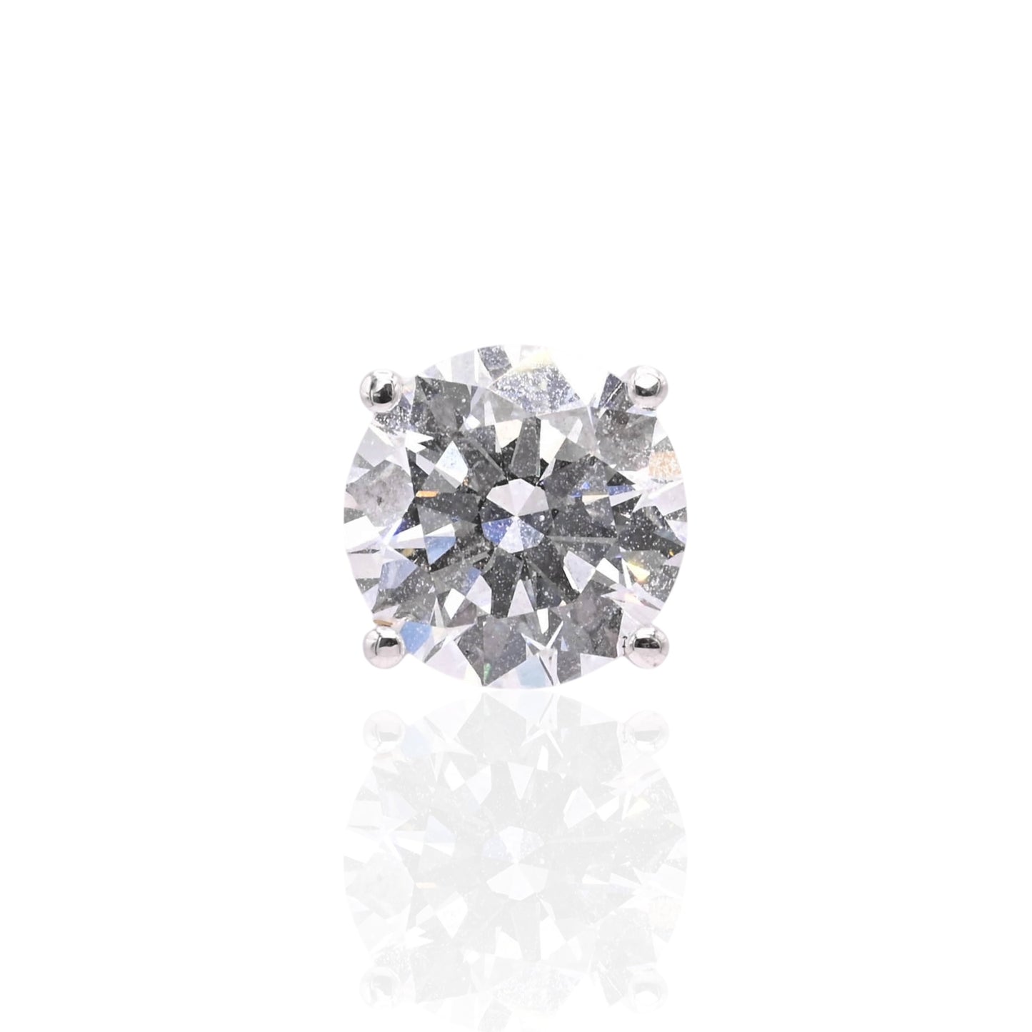 LAB DIAMOND 8mm Stud Earrings 14K White Gold with Screwbacks 3.06cttw
