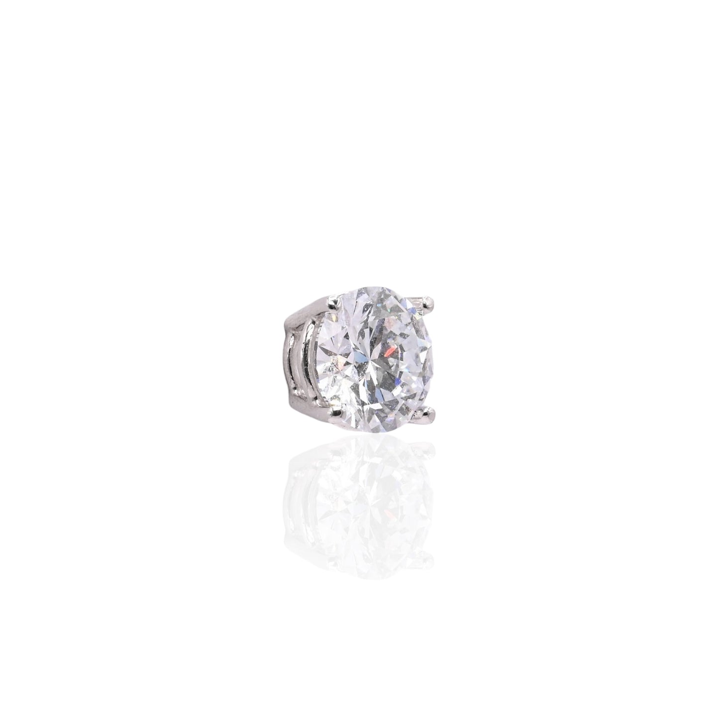LAB DIAMOND 8mm Stud Earrings 14K White Gold with Screwbacks 3.06cttw