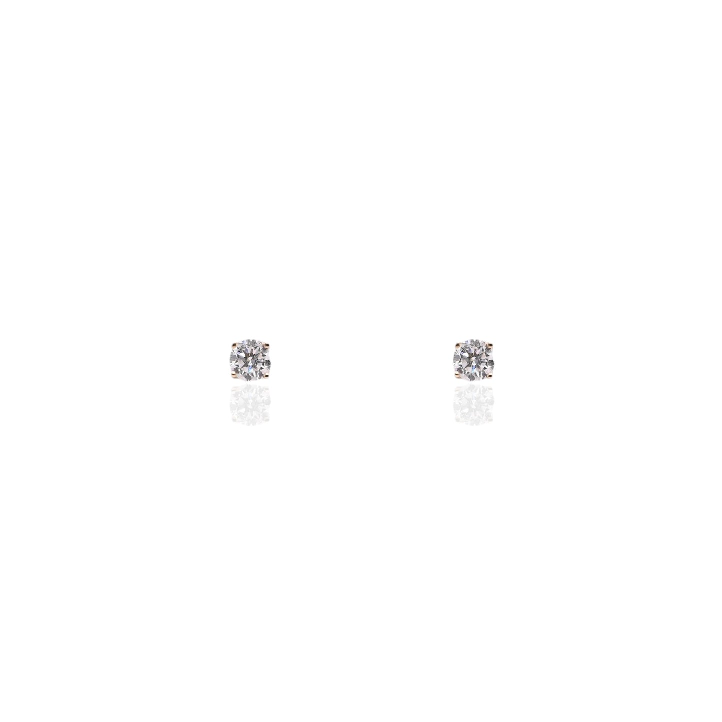 LAB DIAMOND 4mm Stud Earrings 14K Yellow Gold with Screwbacks 0.50cttw