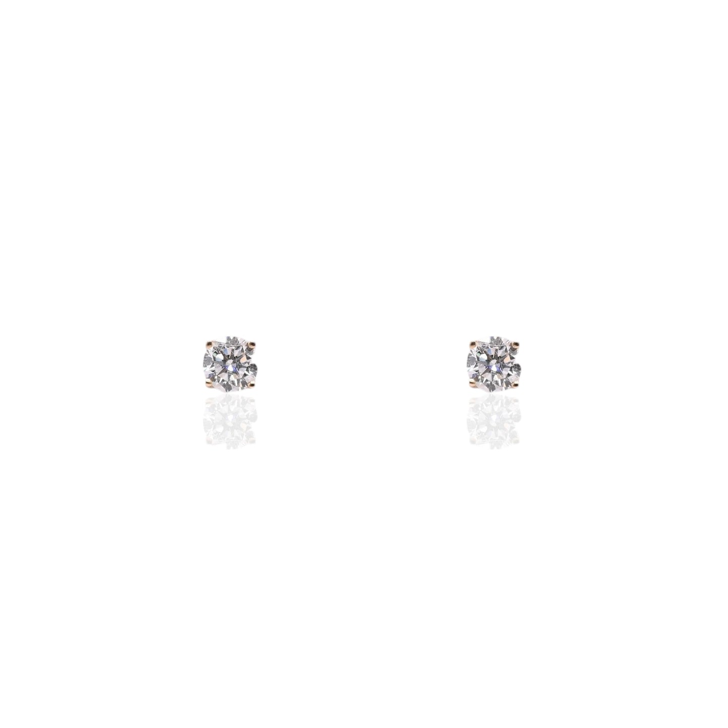 LAB DIAMOND 4mm Stud Earrings 14K Yellow Gold with Screwbacks 0.50cttw