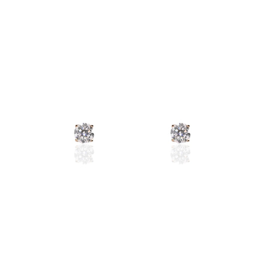 LAB DIAMOND 4mm Stud Earrings 14K Yellow Gold with Screwbacks 0.50cttw