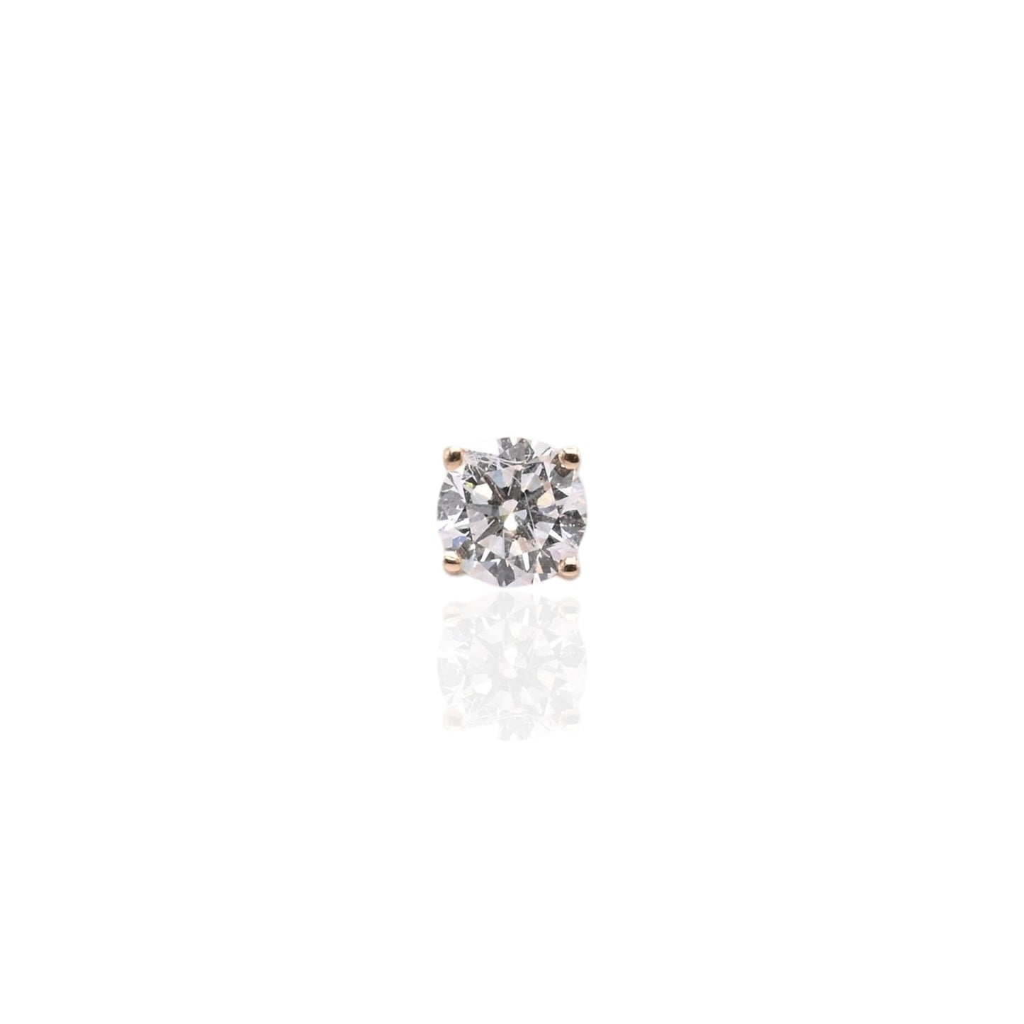 LAB DIAMOND 4mm Stud Earrings 14K Yellow Gold with Screwbacks 0.50cttw