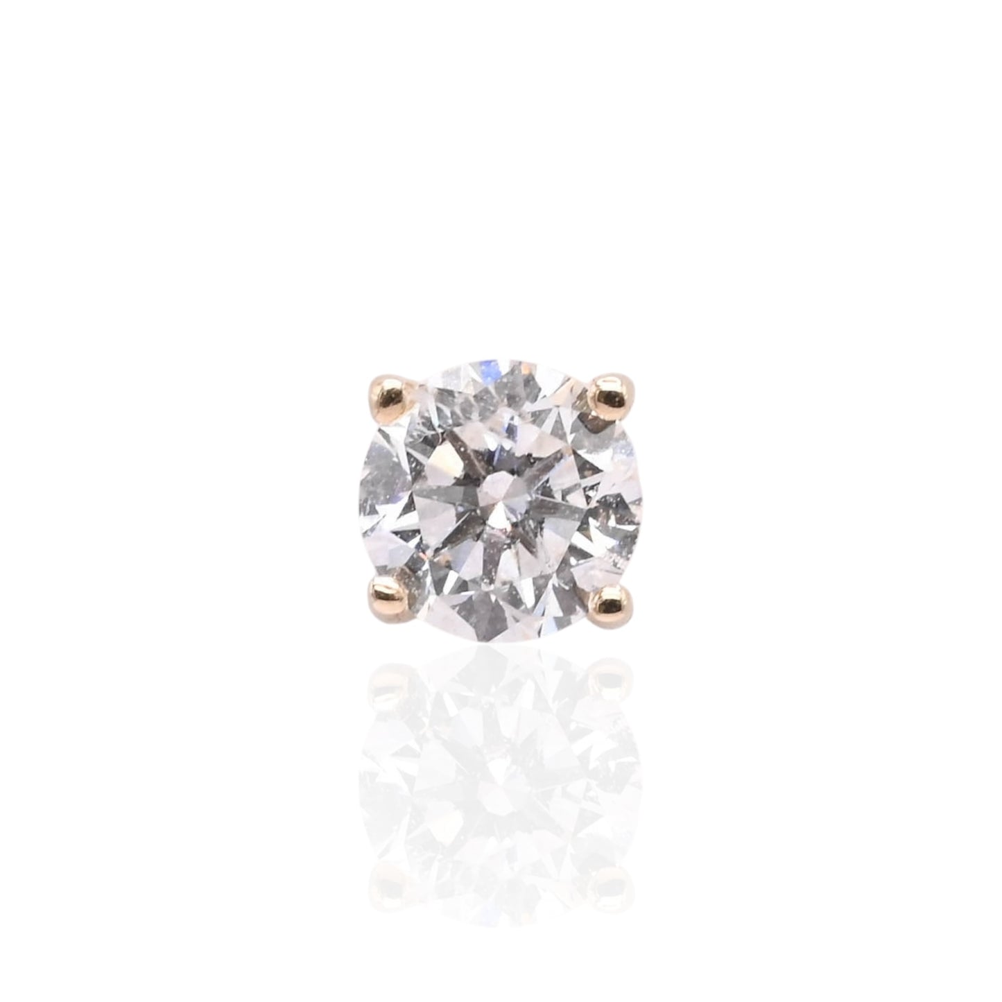 LAB DIAMOND 4mm Stud Earrings 14K Yellow Gold with Screwbacks 0.50cttw