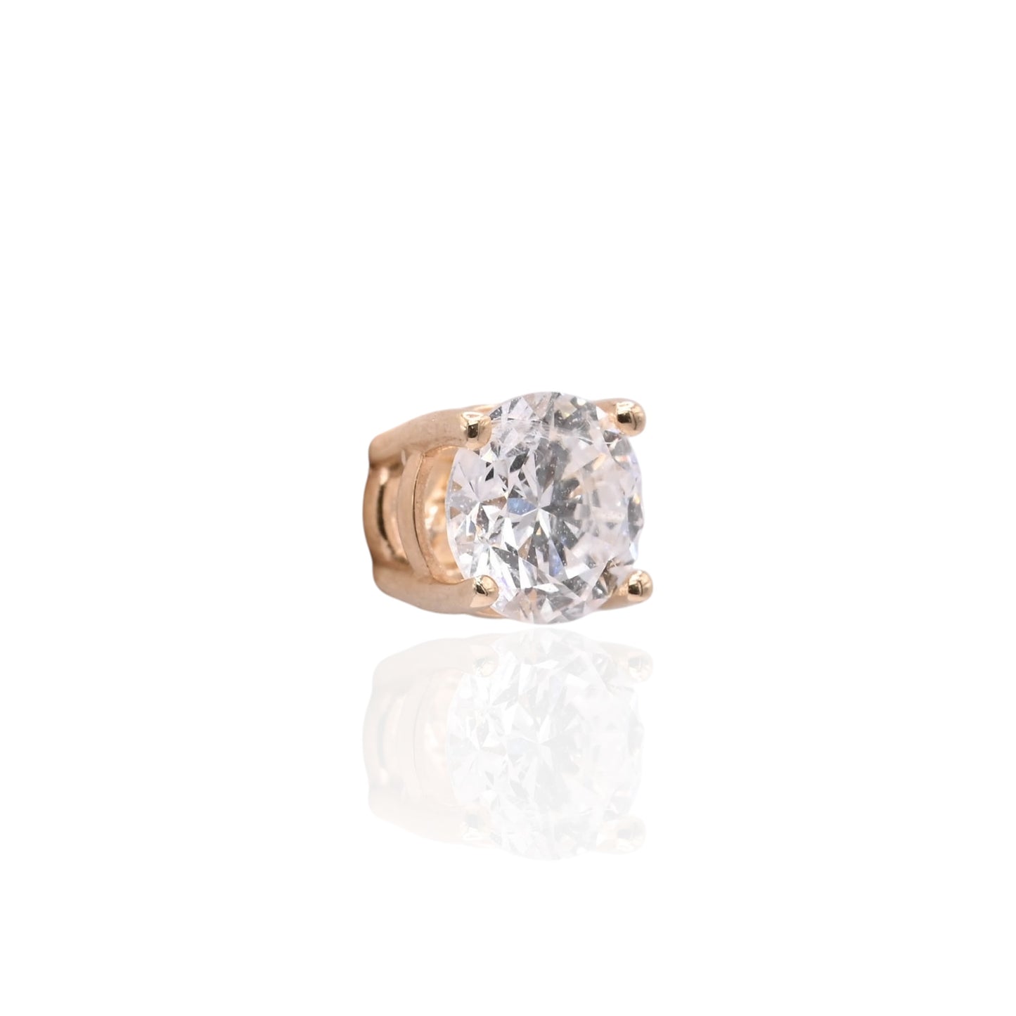 LAB DIAMOND 4mm Stud Earrings 14K Yellow Gold with Screwbacks 0.50cttw