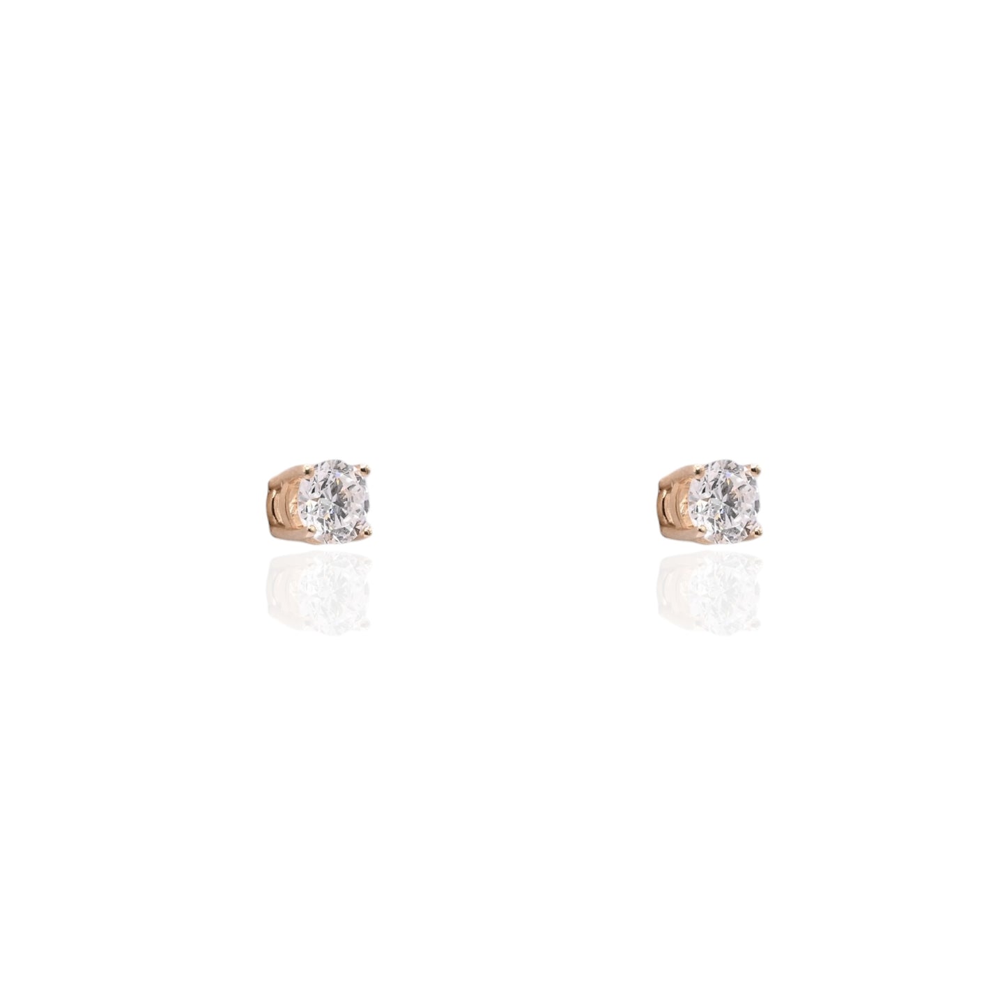 LAB DIAMOND 4mm Stud Earrings 14K Yellow Gold with Screwbacks 0.50cttw