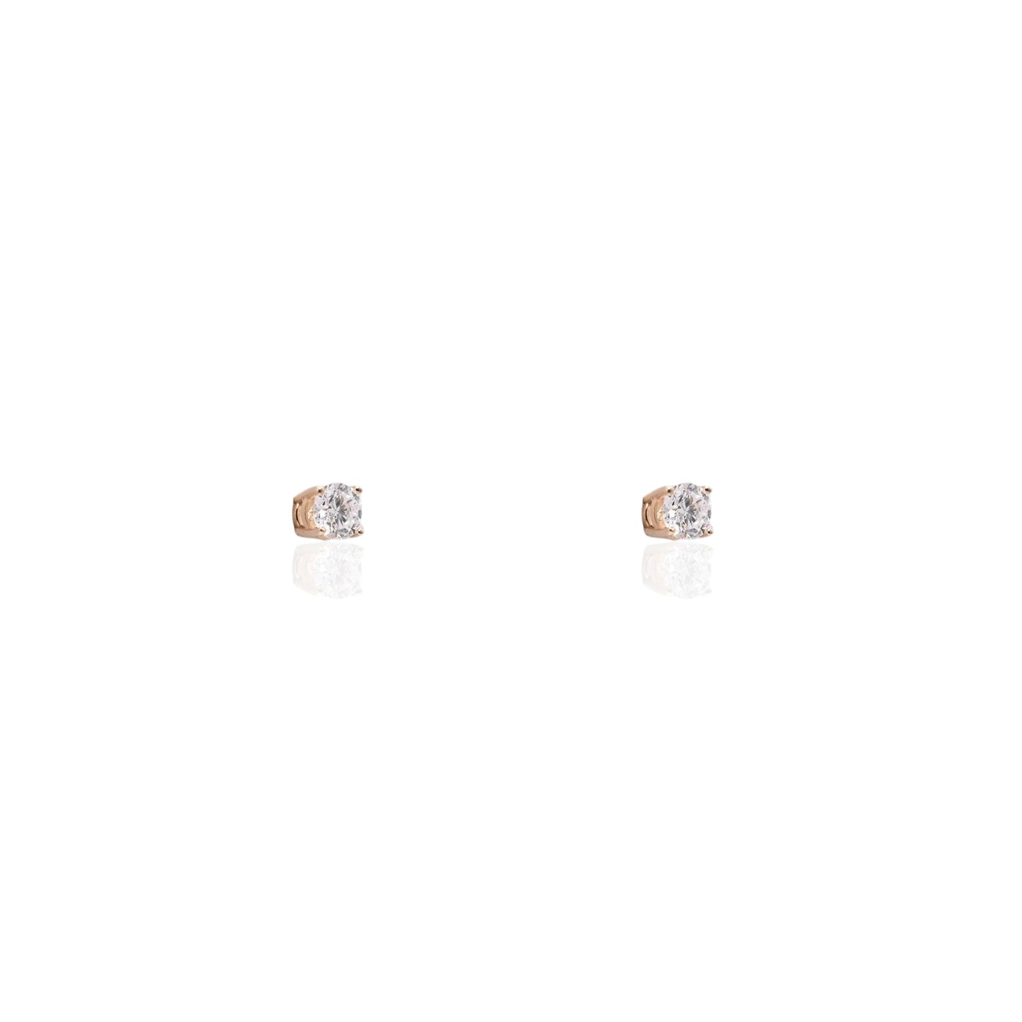 LAB DIAMOND 4mm Stud Earrings 14K Yellow Gold with Screwbacks 0.50cttw