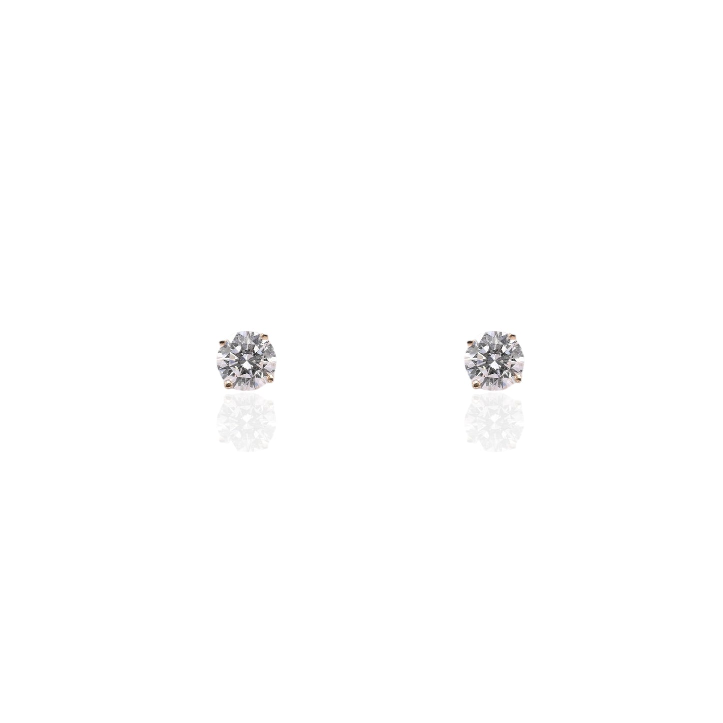 LAB DIAMOND 4.5mm Stud Earrings 14K Yellow Gold with Screwbacks 0.75cttw