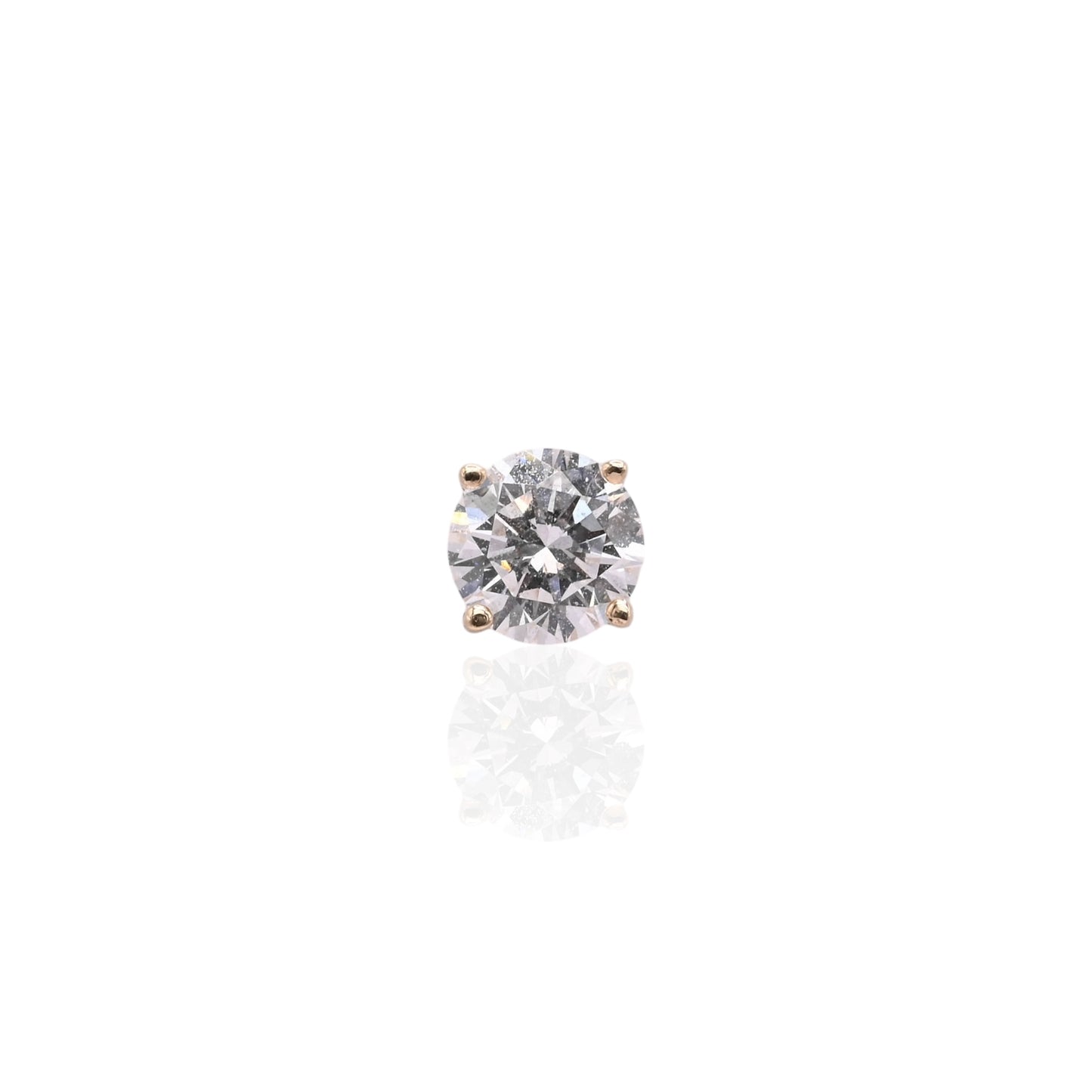 LAB DIAMOND 4.5mm Stud Earrings 14K Yellow Gold with Screwbacks 0.75cttw