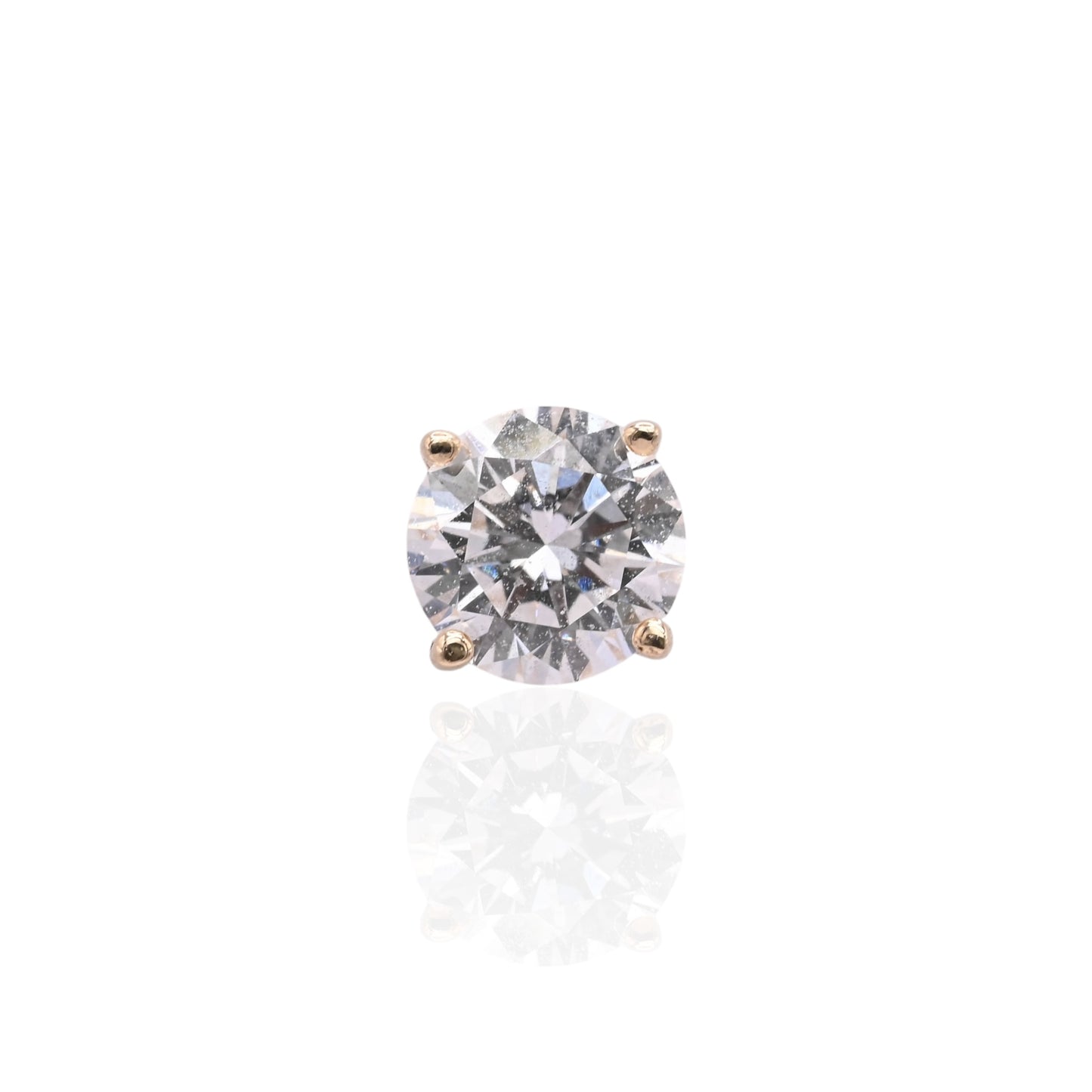 LAB DIAMOND 4.5mm Stud Earrings 14K Yellow Gold with Screwbacks 0.75cttw